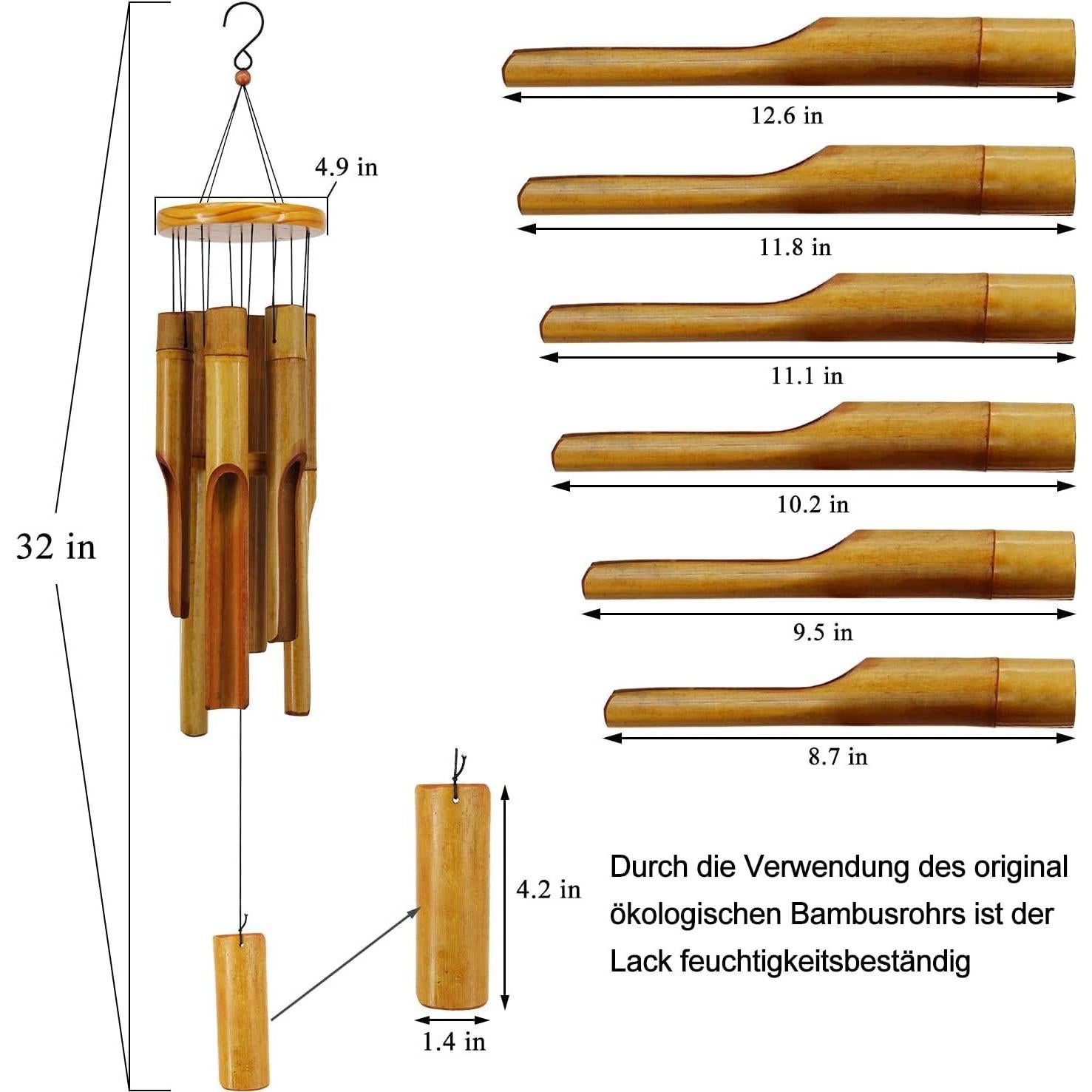 Campana de Viento de Bambú Astarin 76.2 cm para Jardín