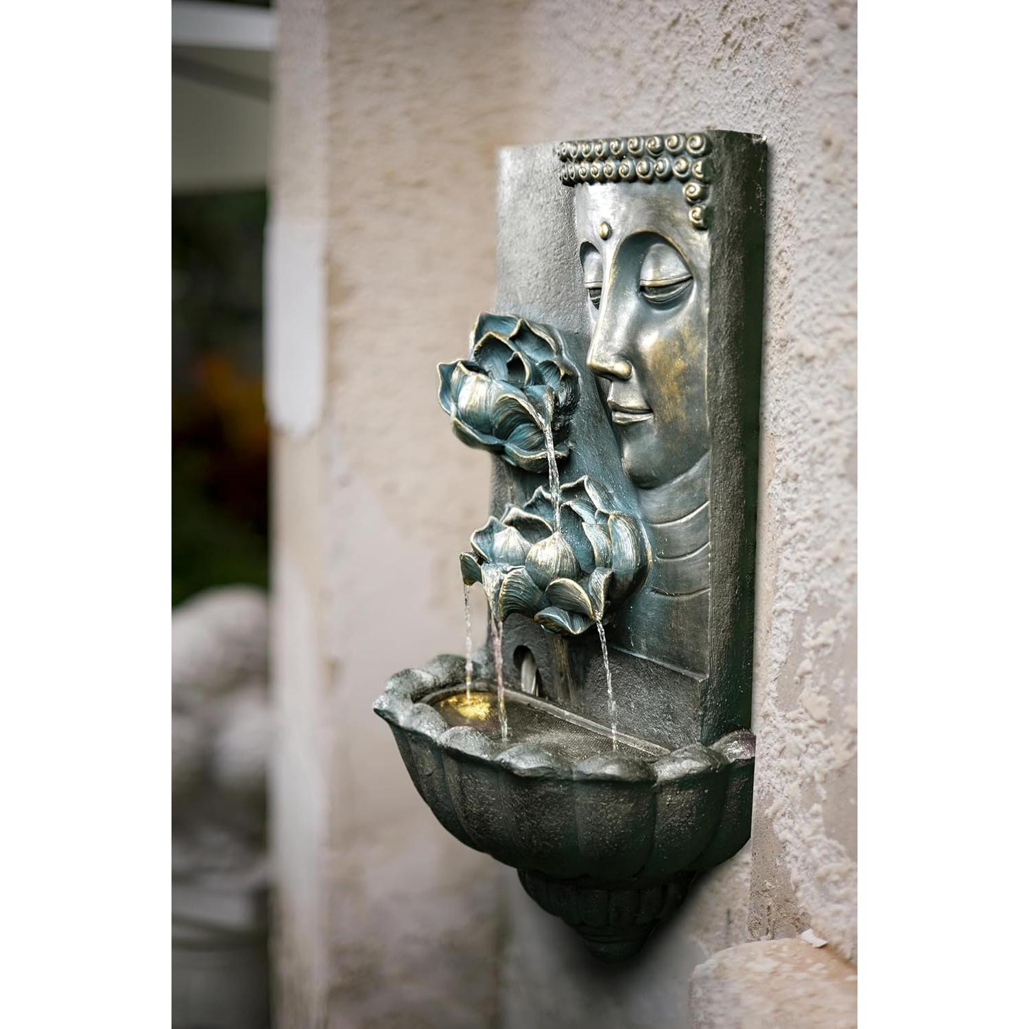 Fuente de Agua Zen Buda Loto Warm Garden 82 cm Exterior