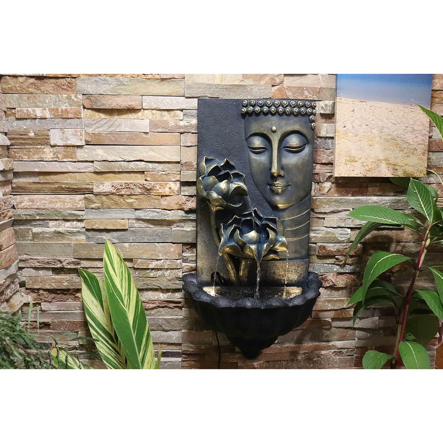 Fuente de Agua Zen Buda Loto Warm Garden 82 cm Exterior