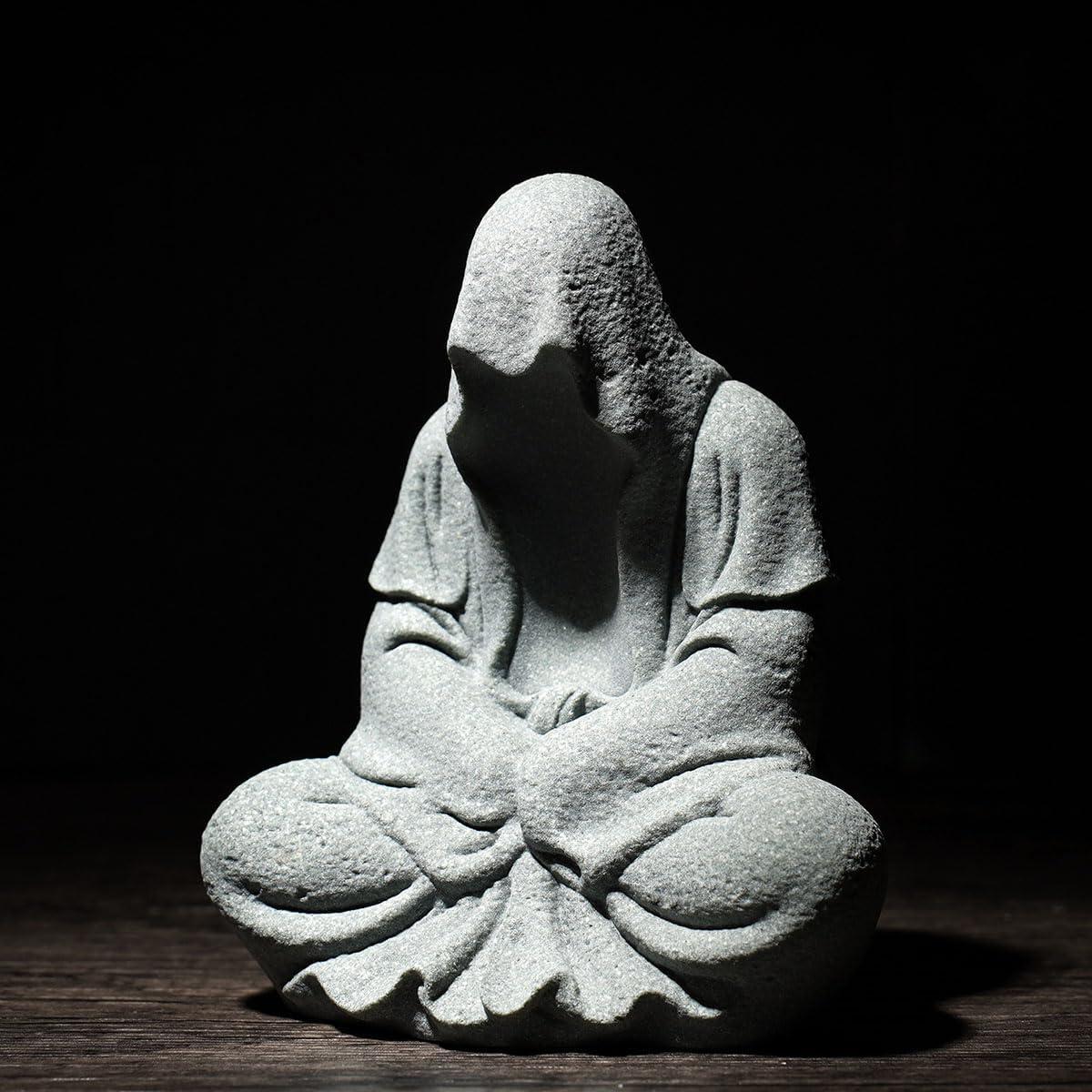 Escultura de Buda de Arenisca Livelyfish para Acuario 10.7cm