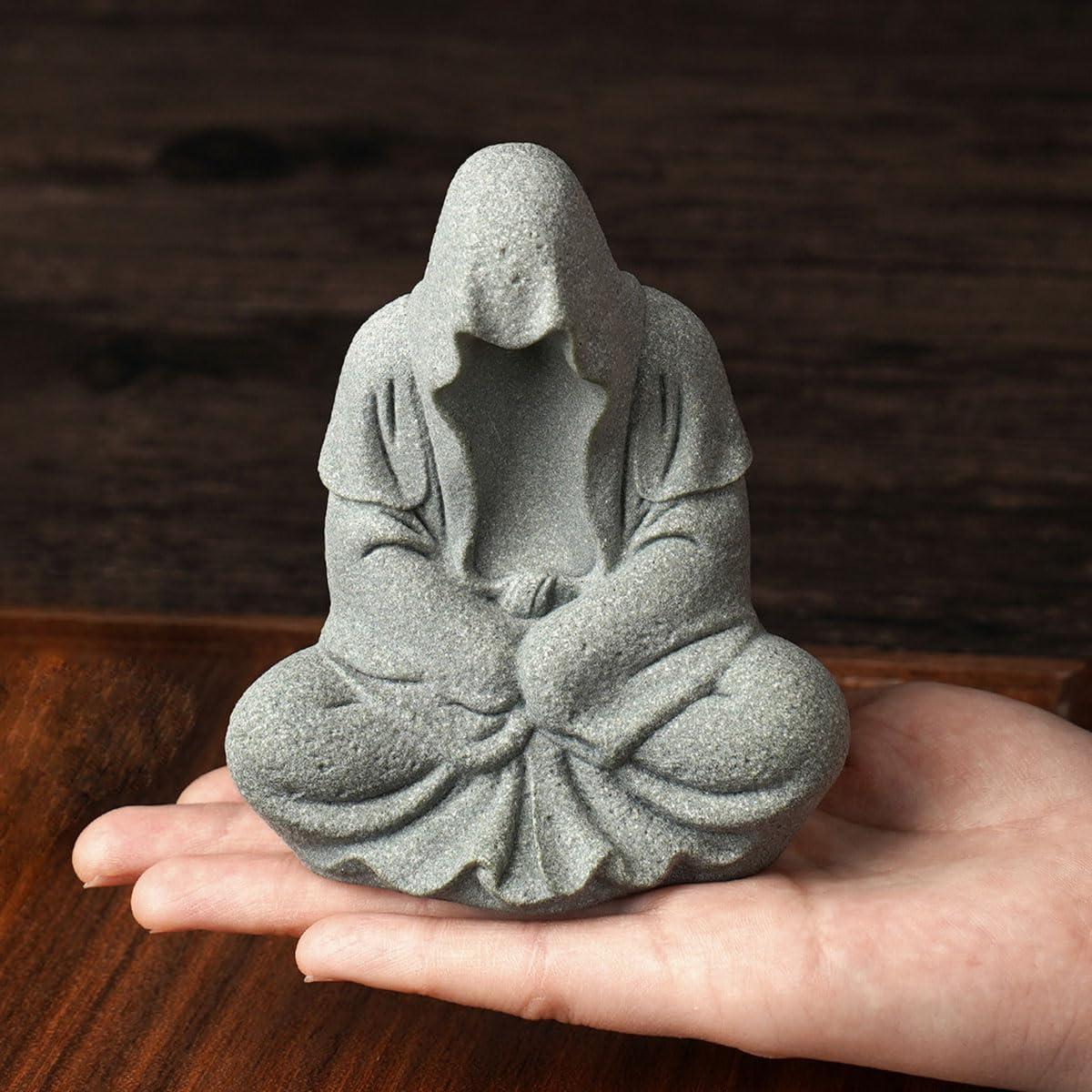 Escultura de Buda de Arenisca Livelyfish para Acuario 10.7cm