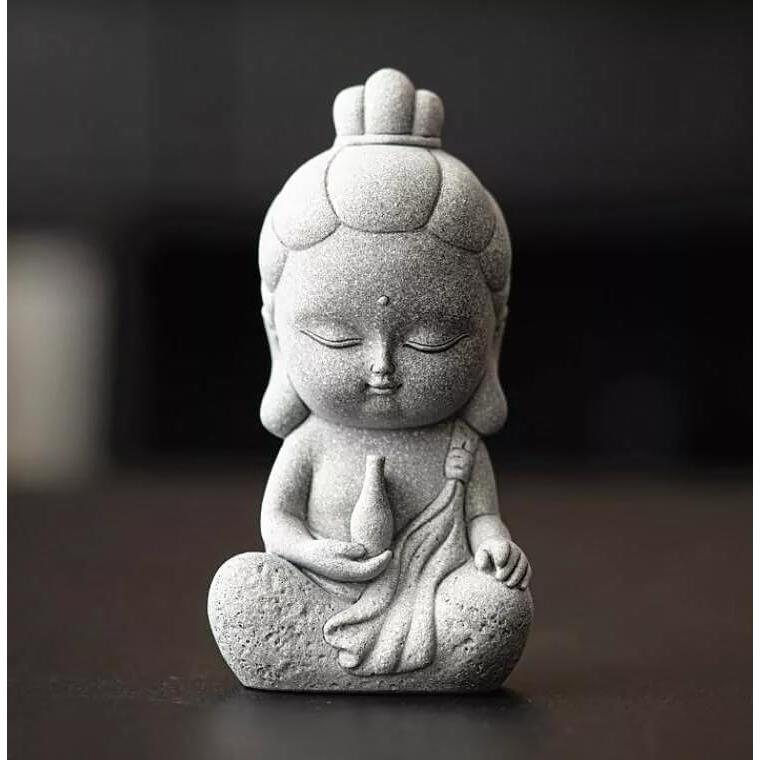 Estatua de Guan Yin 11.9 cm Artesanía Zen para Jardín