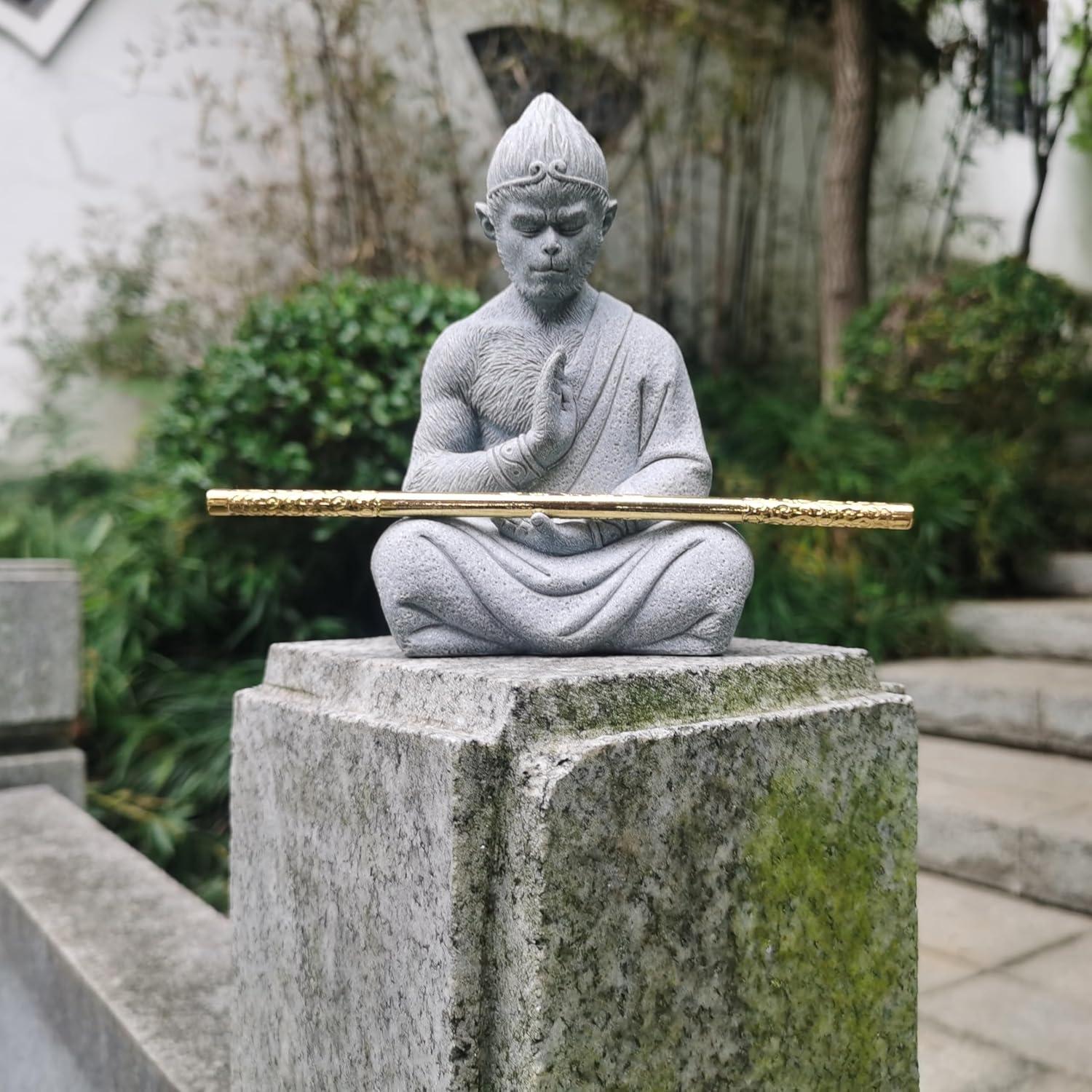 Escultura Rey Mono Meditador Zen 13.9 cm - Buda Decoración