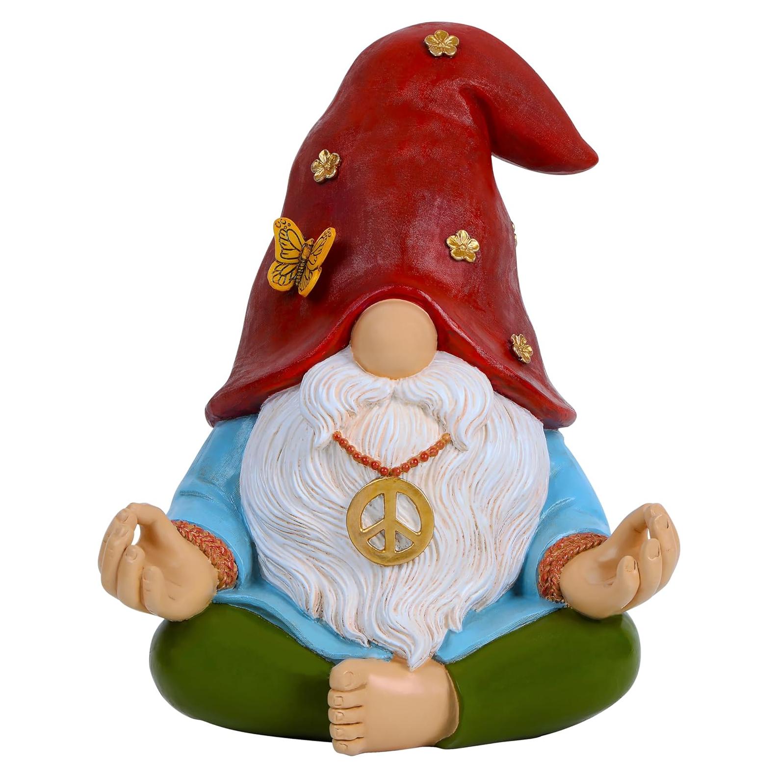 Gnomo de Jardín Mood Lab - Estatua Zen Hippie 24.1 cm