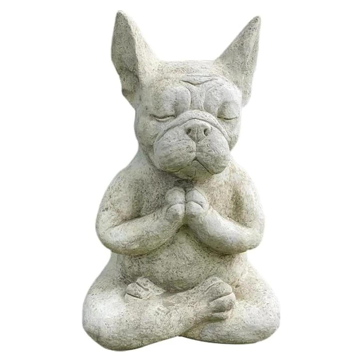 Estatua Bulldog Francés Meditador YWHWXB 10x8x15cm Decorativa