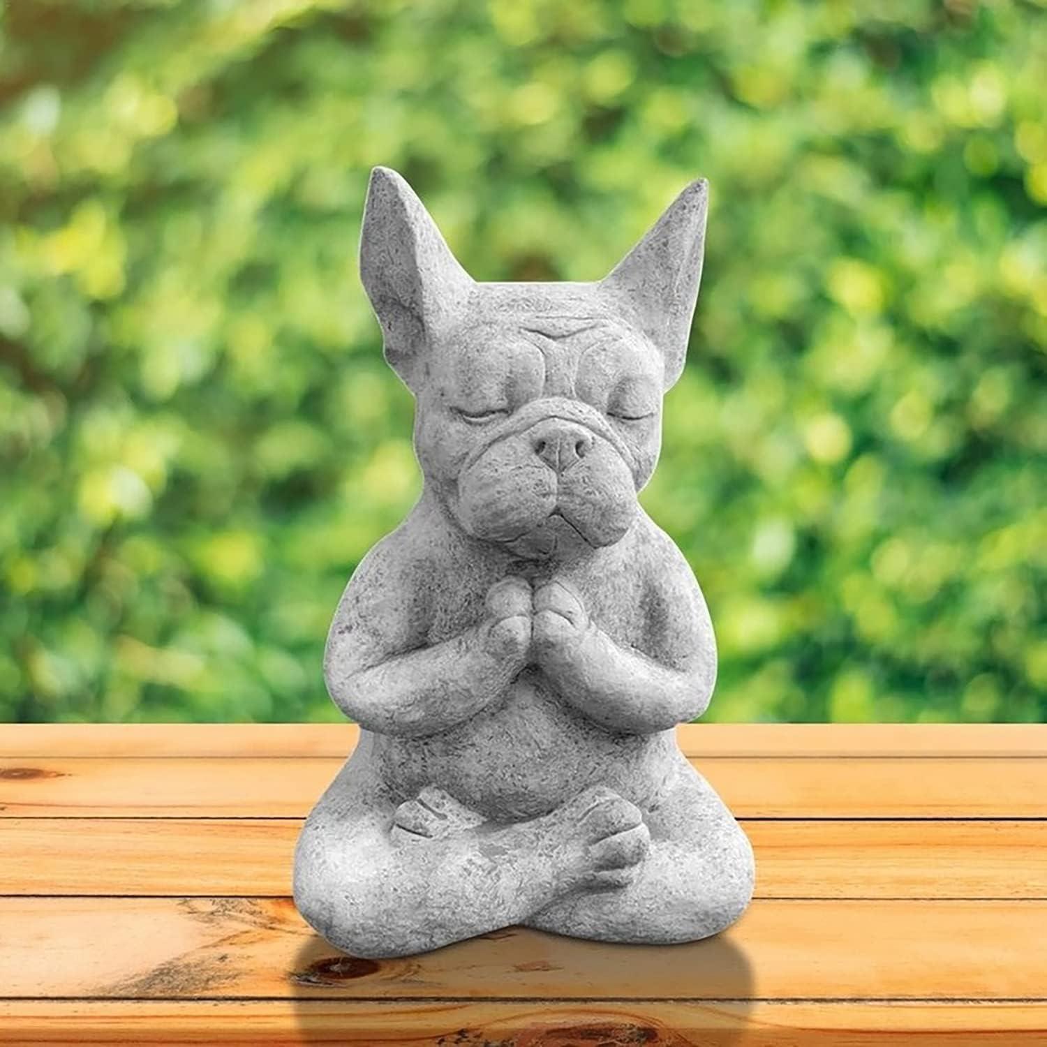 Estatua Bulldog Francés Meditador YWHWXB 10x8x15cm Decorativa