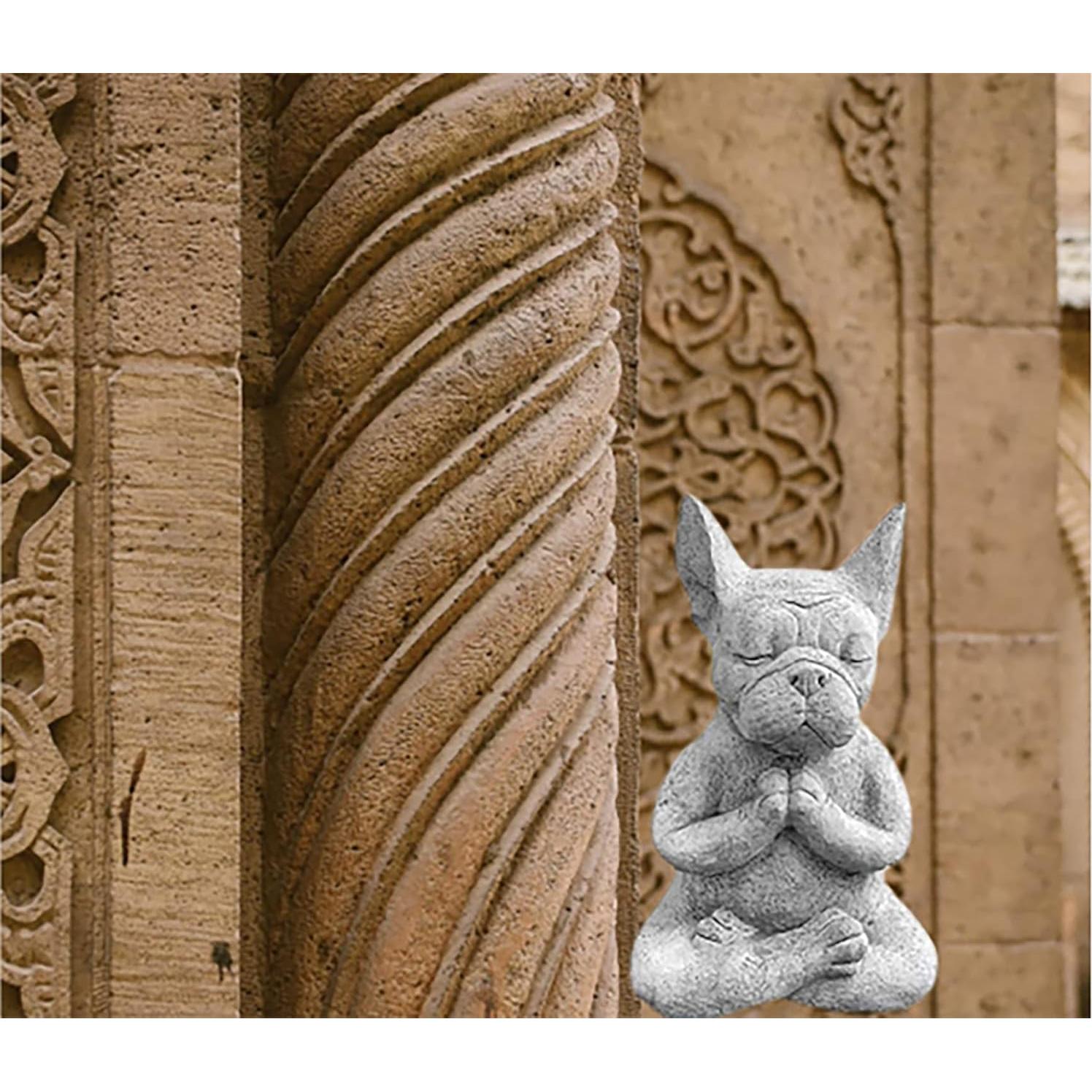 Estatua Bulldog Francés Meditador YWHWXB 10x8x15cm Decorativa