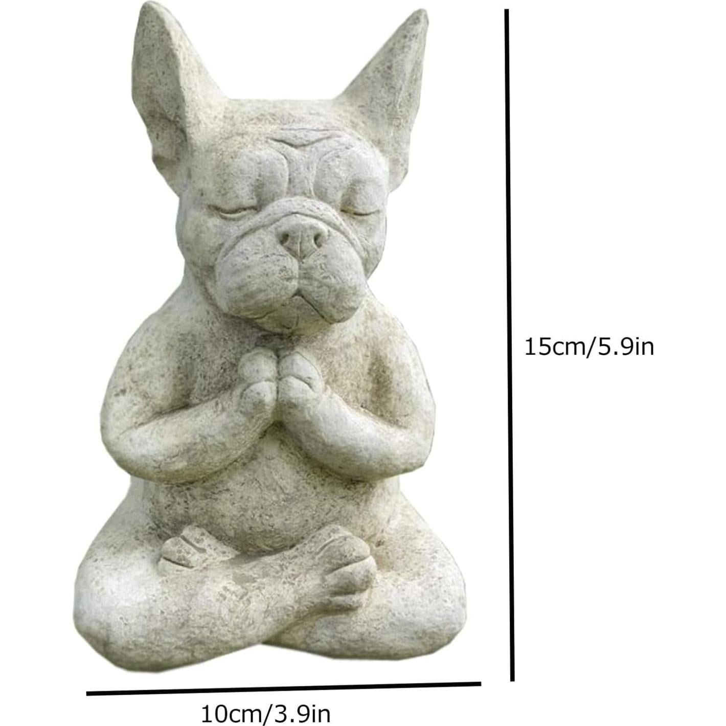 Estatua Bulldog Francés Meditador YWHWXB 10x8x15cm Decorativa