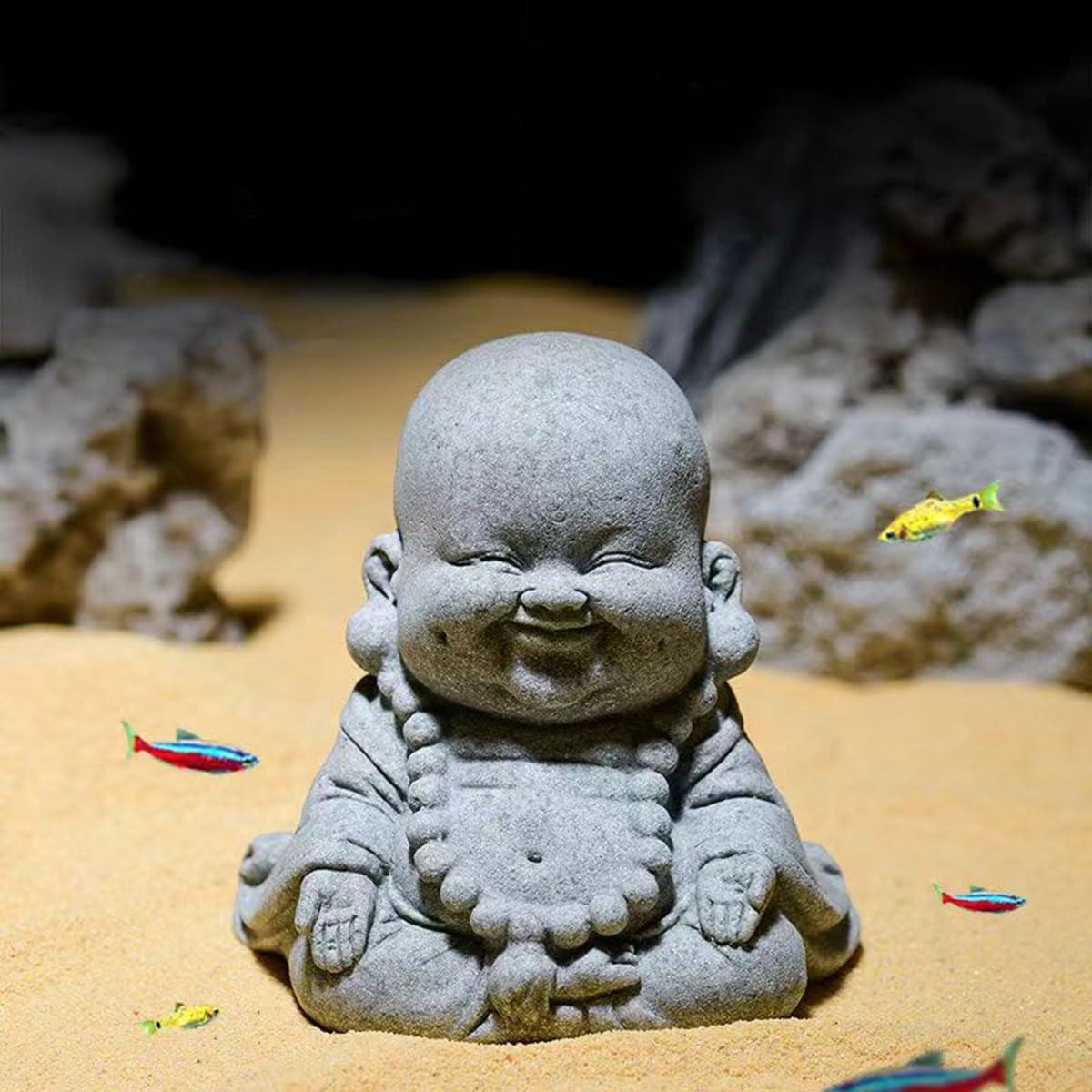 Estatua de Buda de Piedra Livelyfish para Acuario 10.4cm
