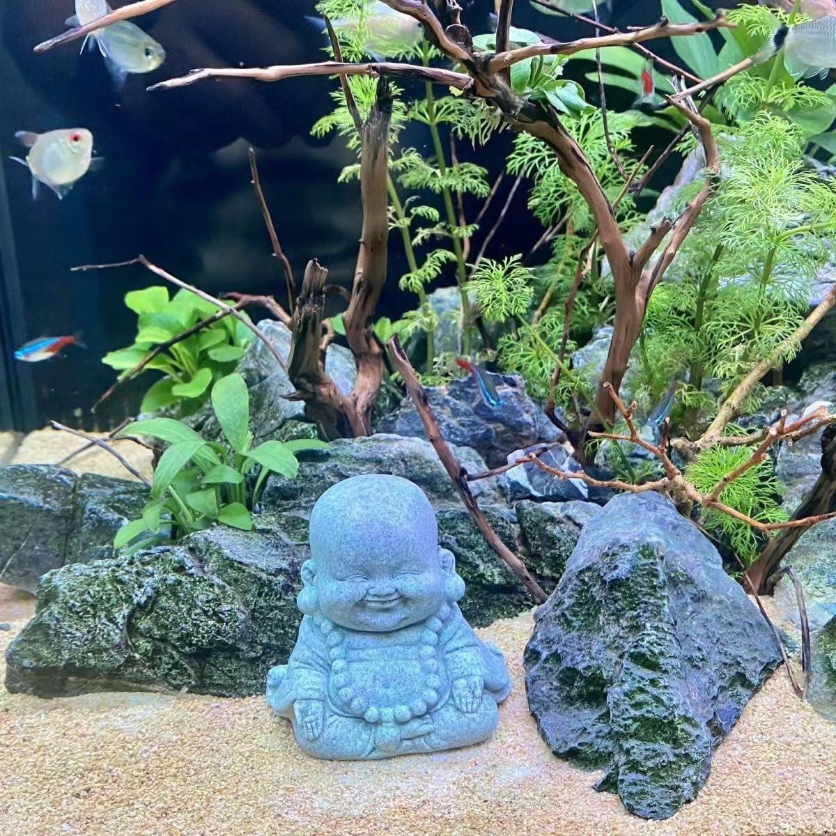 Estatua de Buda de Piedra Livelyfish para Acuario 10.4cm