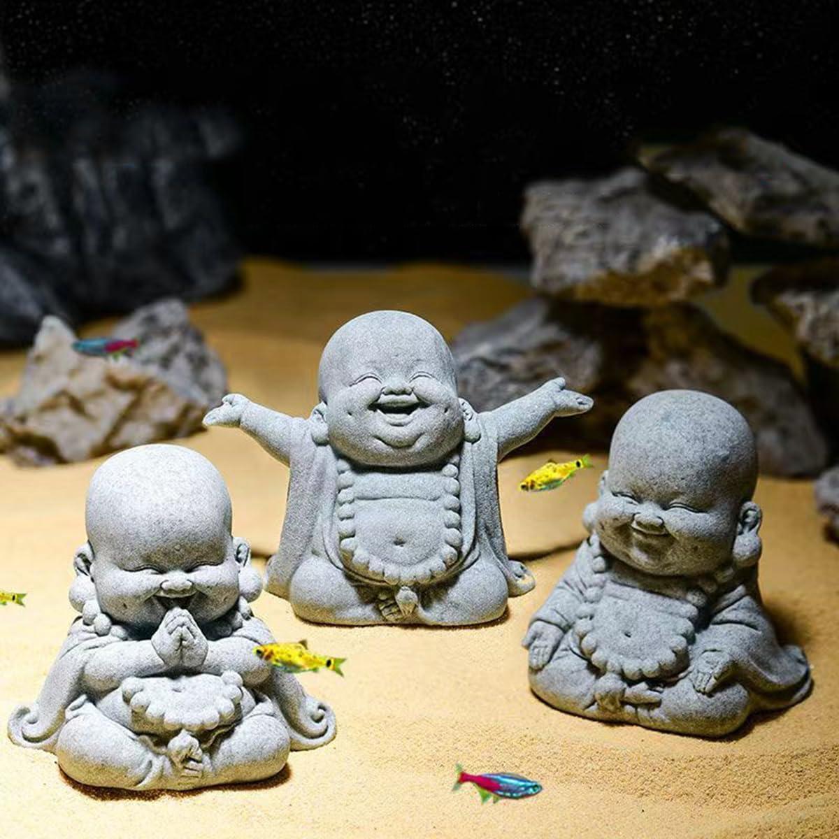 Estatua de Buda de Piedra Livelyfish para Acuario 10.4cm