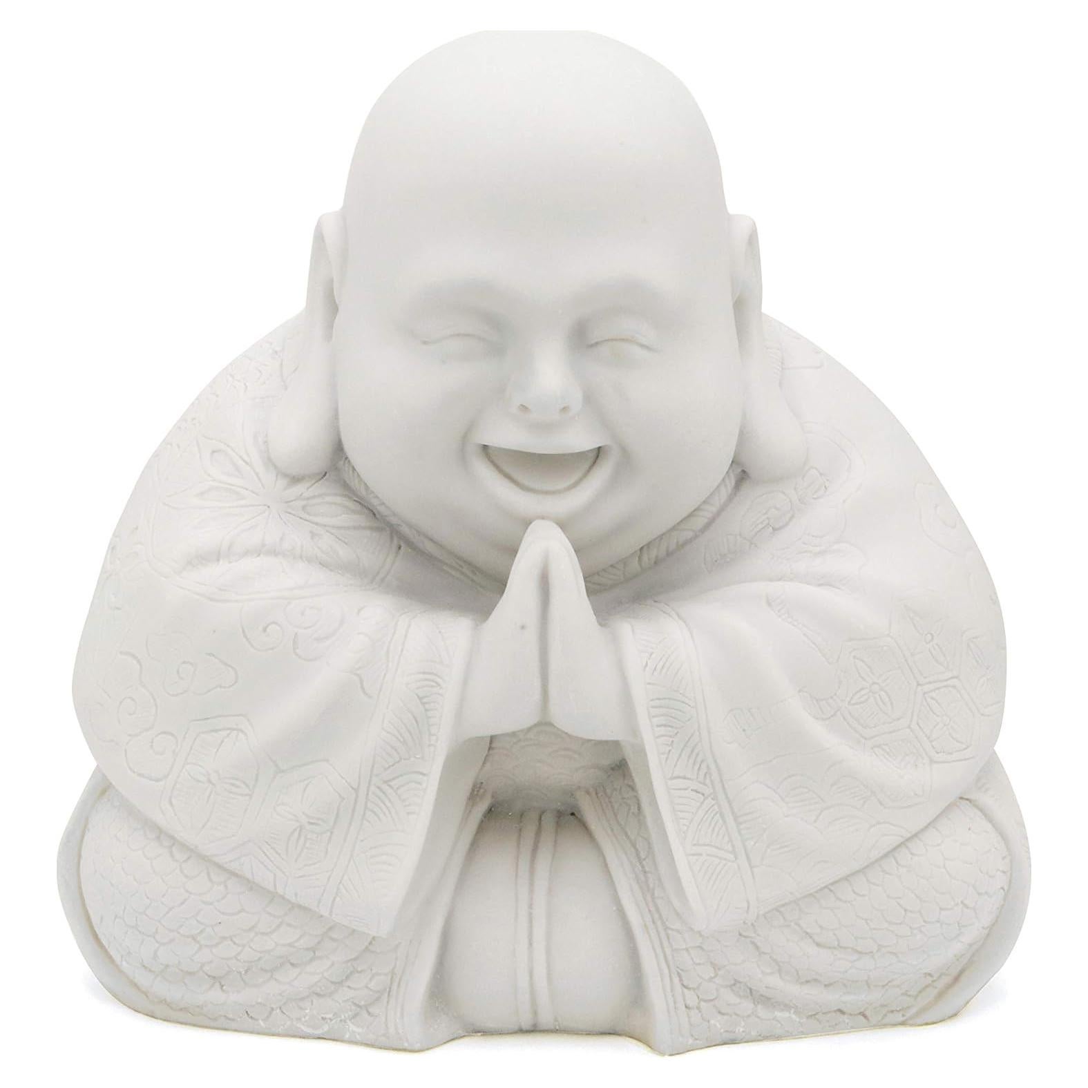 Estatua de Buda Feliz Culture Spot - Figurita Zen Blanca 19 cm