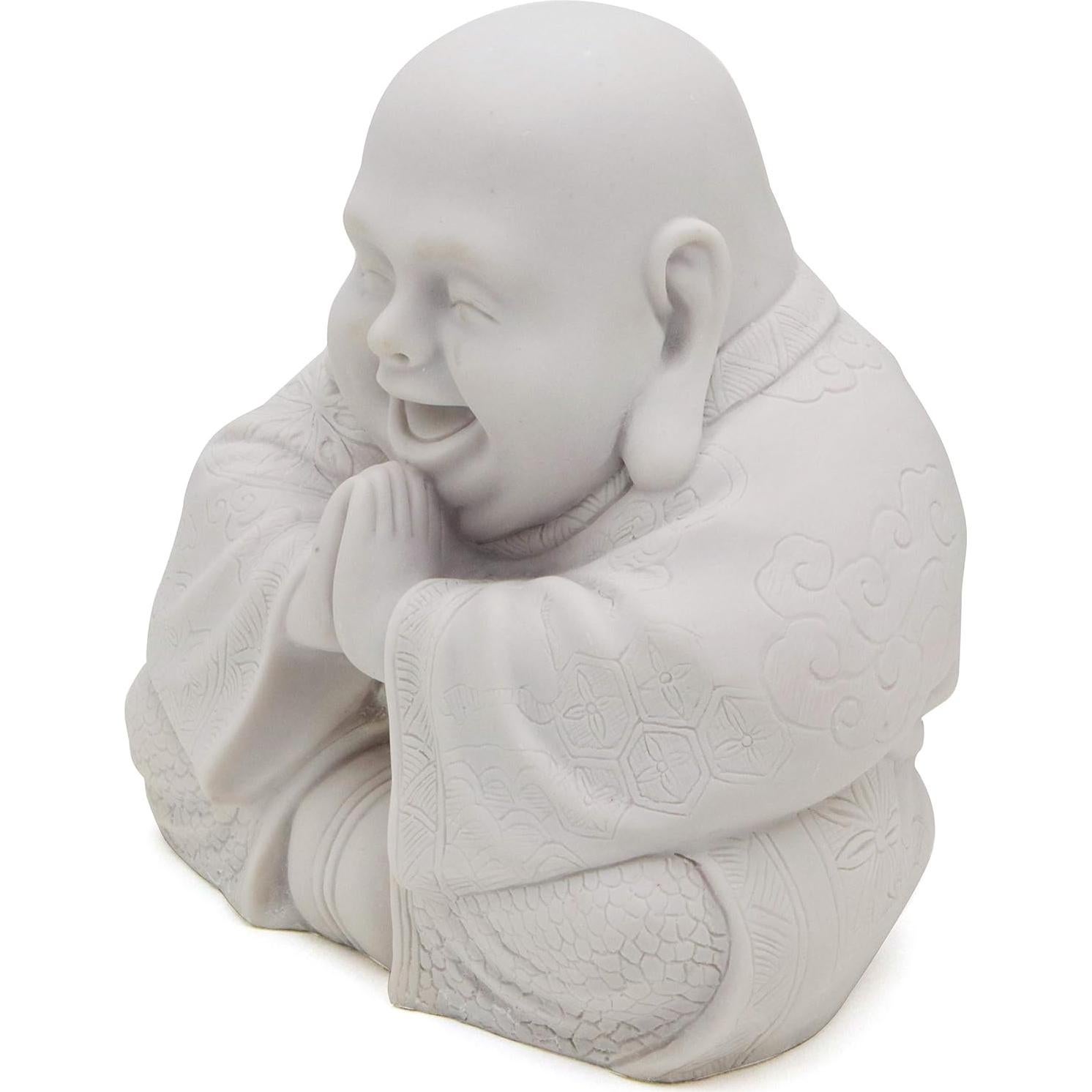 Estatua de Buda Feliz Culture Spot - Figurita Zen Blanca 19 cm
