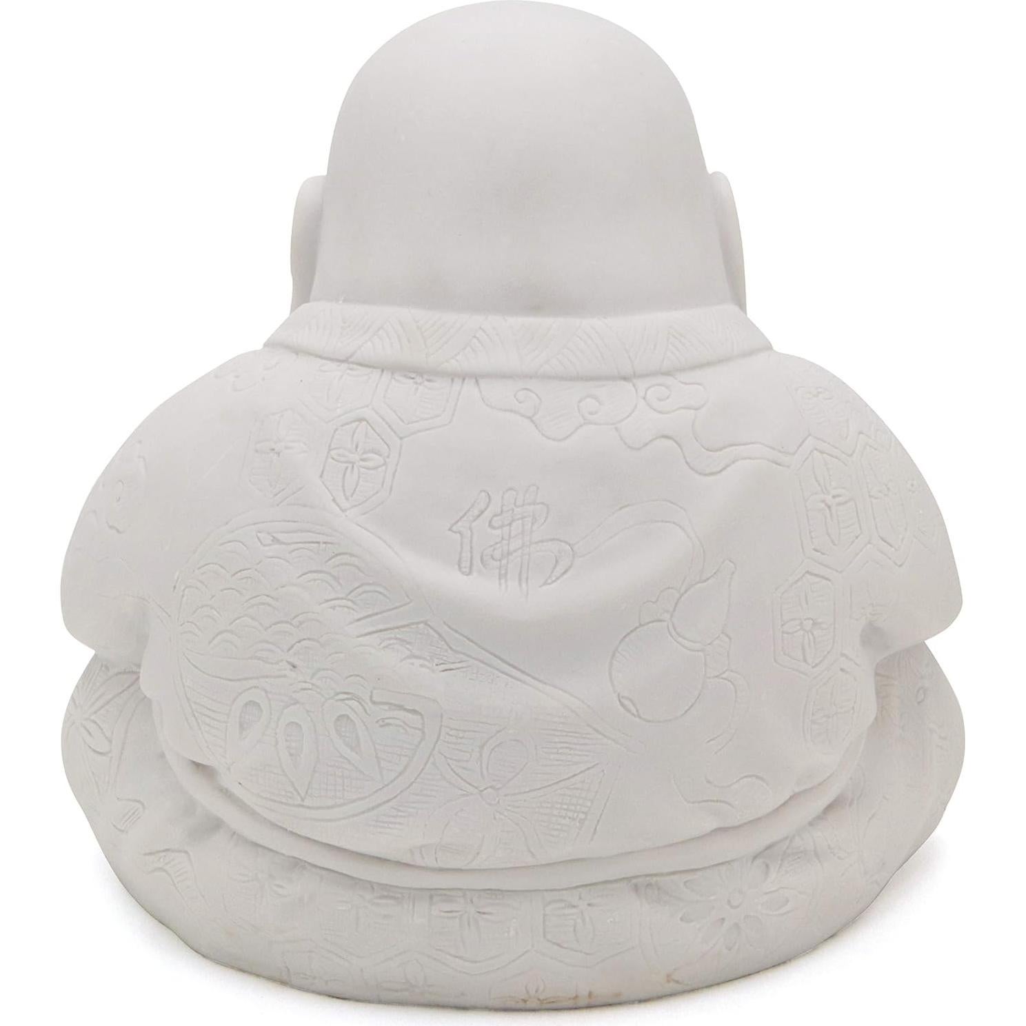Estatua de Buda Feliz Culture Spot - Figurita Zen Blanca 19 cm