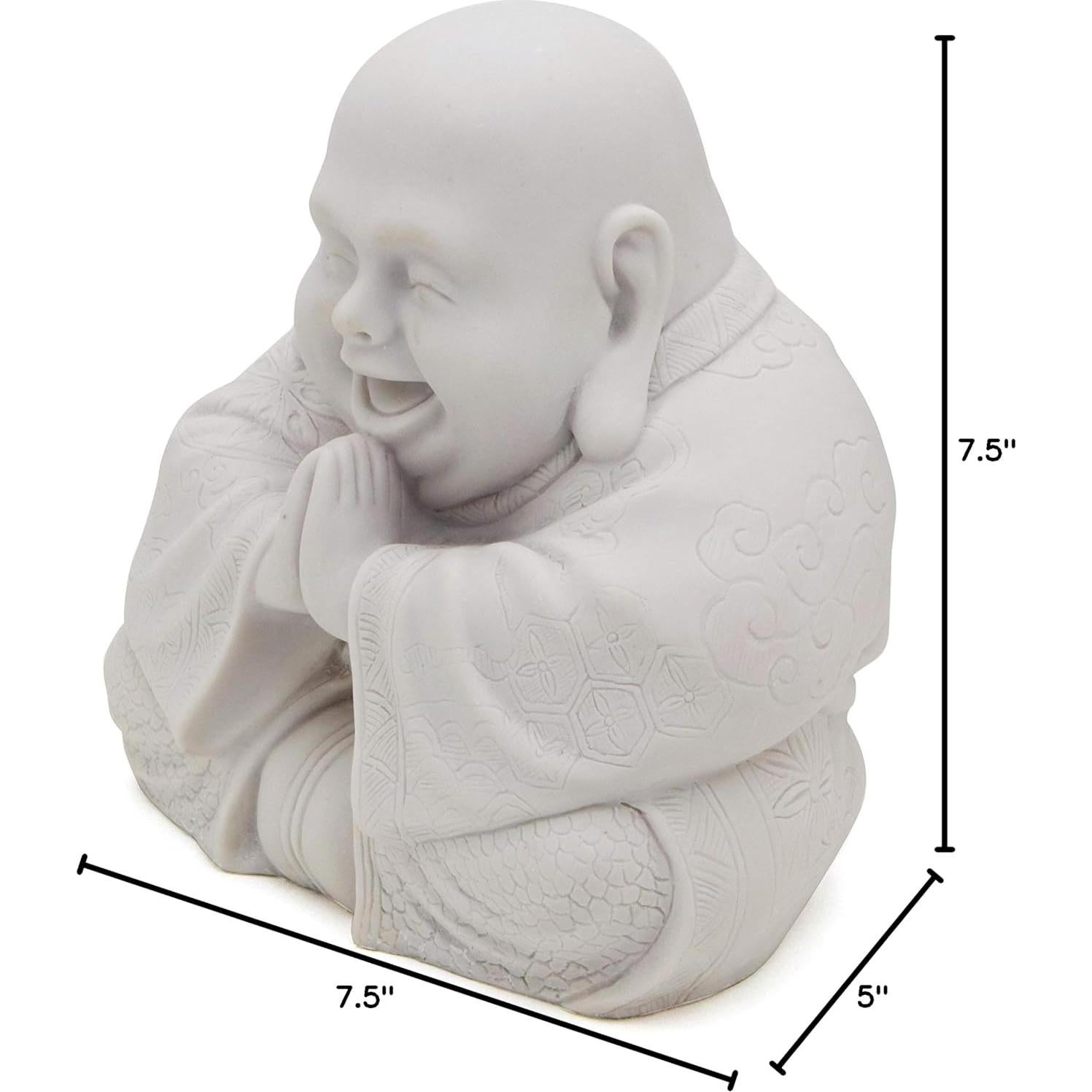 Estatua de Buda Feliz Culture Spot - Figurita Zen Blanca 19 cm