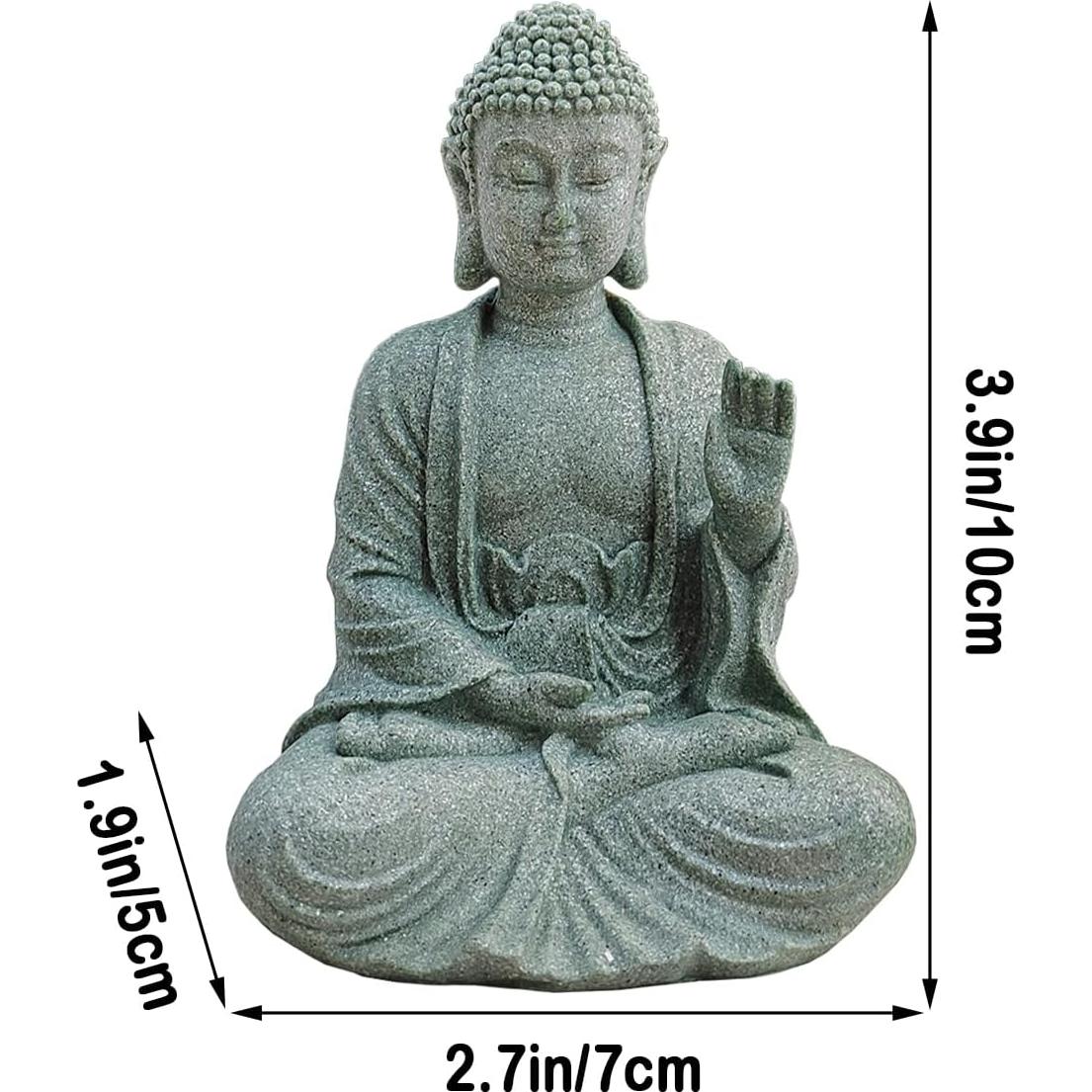 Estatua de Buda de Piedra Livelyfish para Acuario 12.2cm