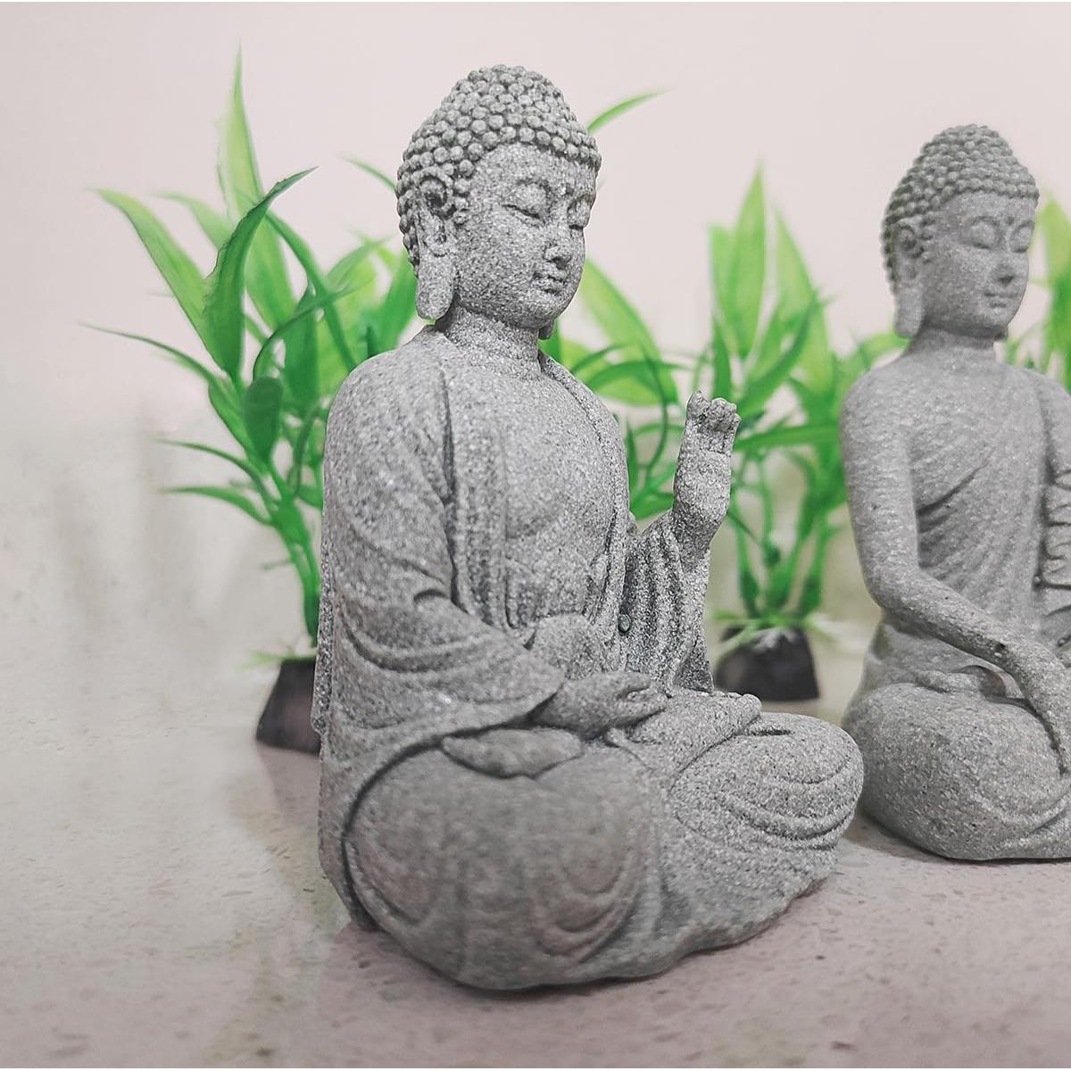 Estatua de Buda de Piedra Livelyfish para Acuario 12.2cm