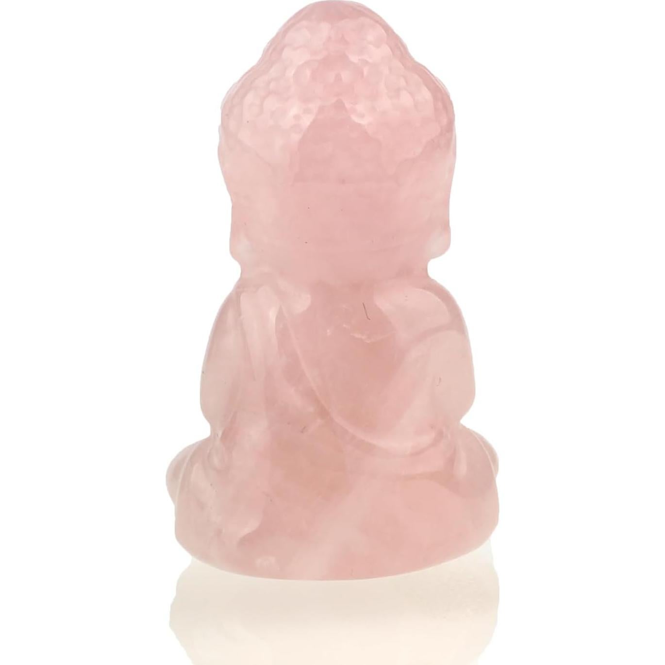 Estatua de Buda bebé de cuarzo rosa 5 cm - Decoración Feng Shui