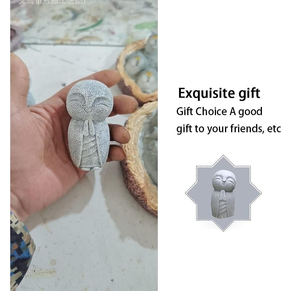 Estatuilla Jizo Monje Japonés Feliz EKDJKK 8x6x1.6cm Resina