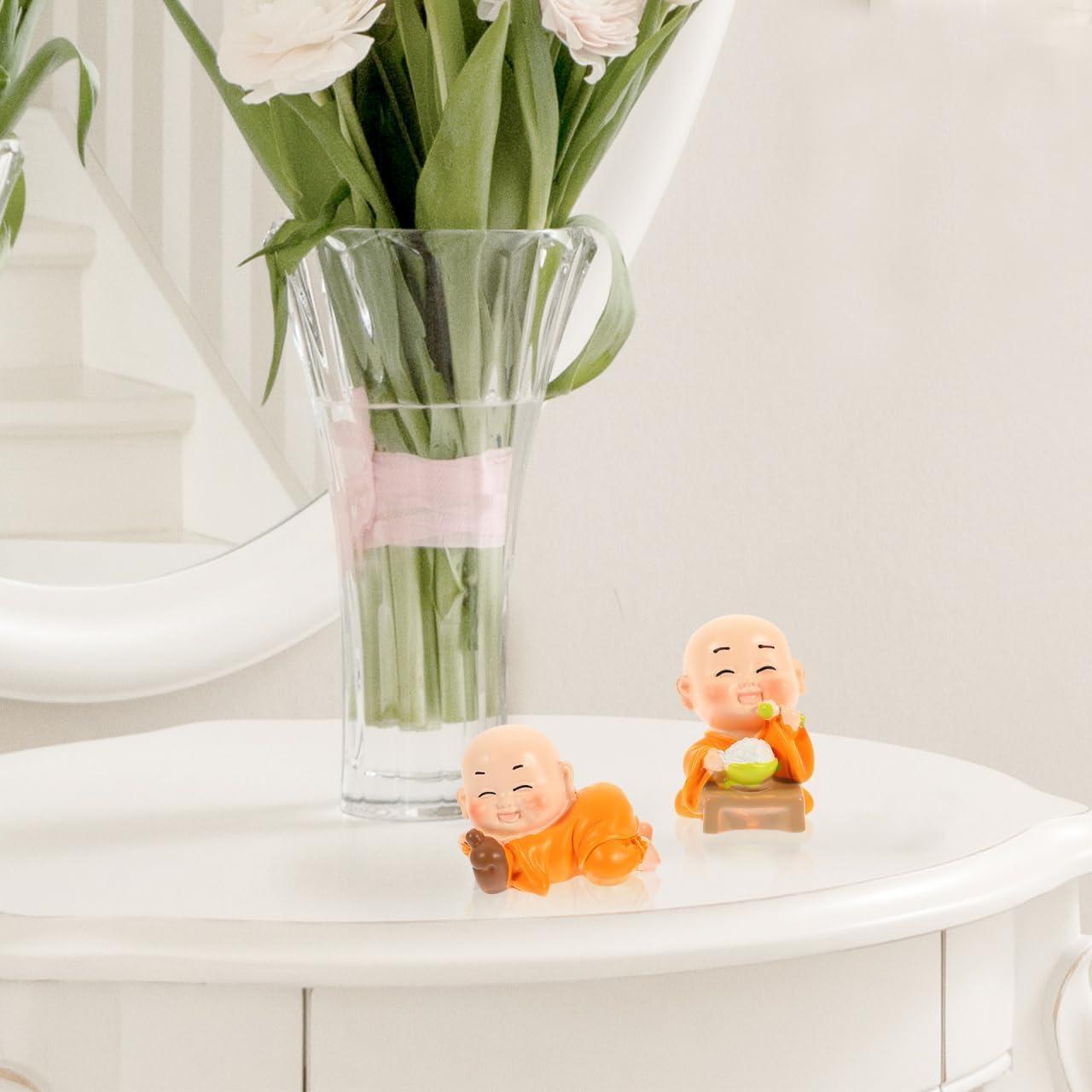 Estatuas de Monje Zen Unomor - 7 Piezas de Resina Decorativas