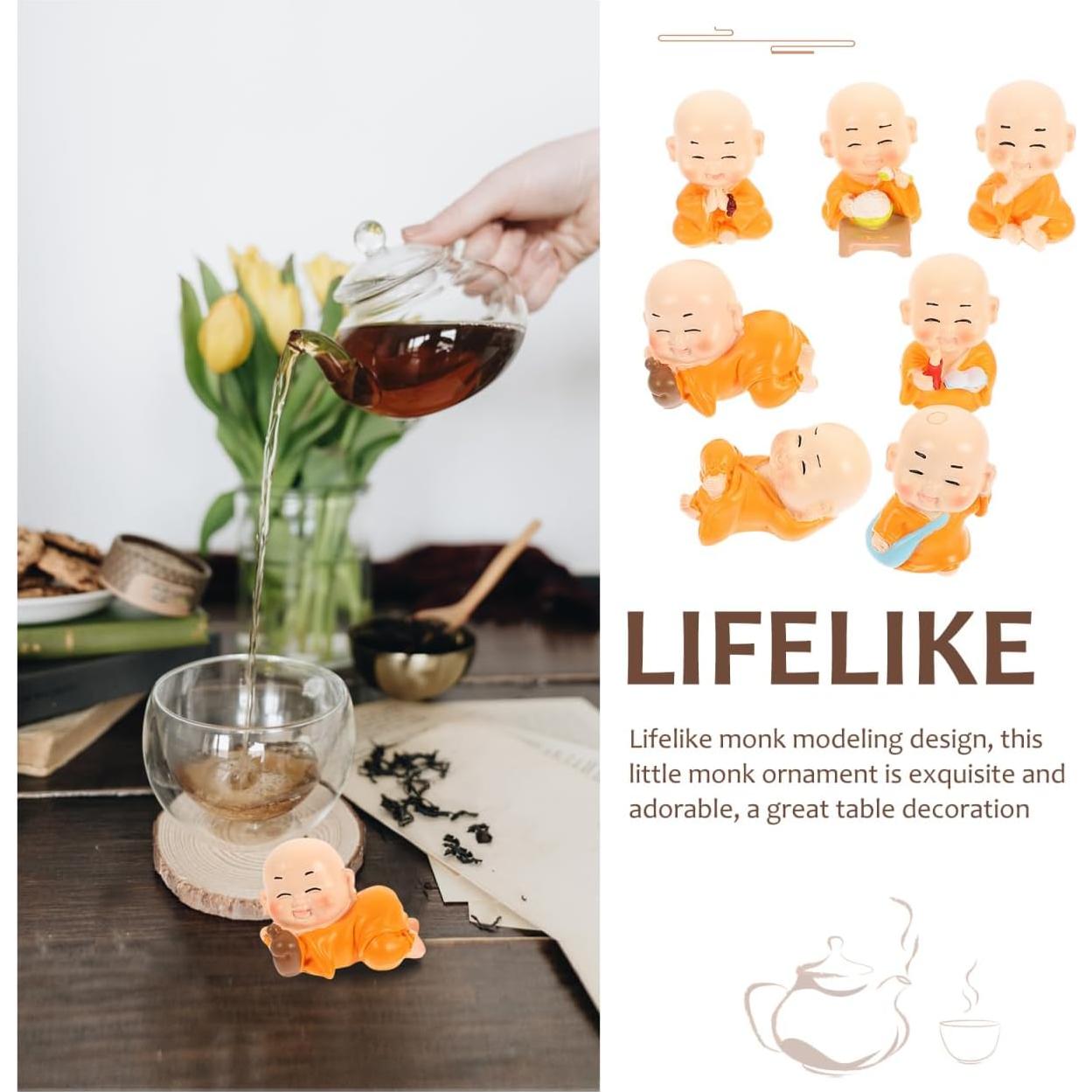 Estatuas de Monje Zen Unomor - 7 Piezas de Resina Decorativas