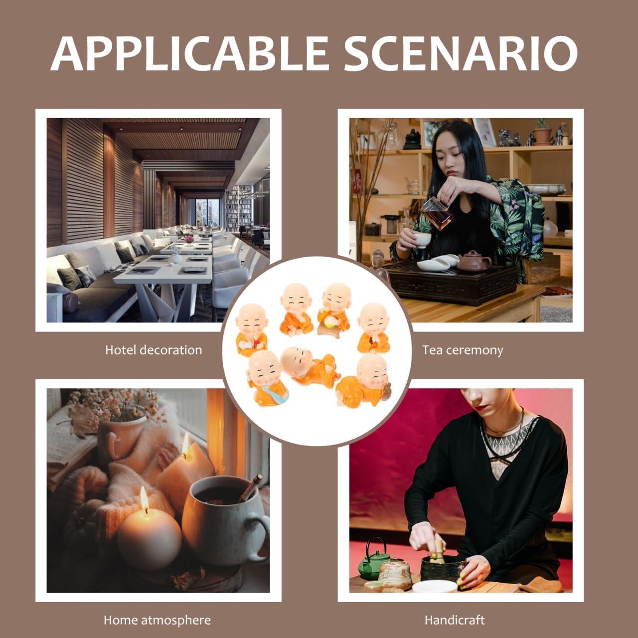 Estatuas de Monje Zen Unomor - 7 Piezas de Resina Decorativas