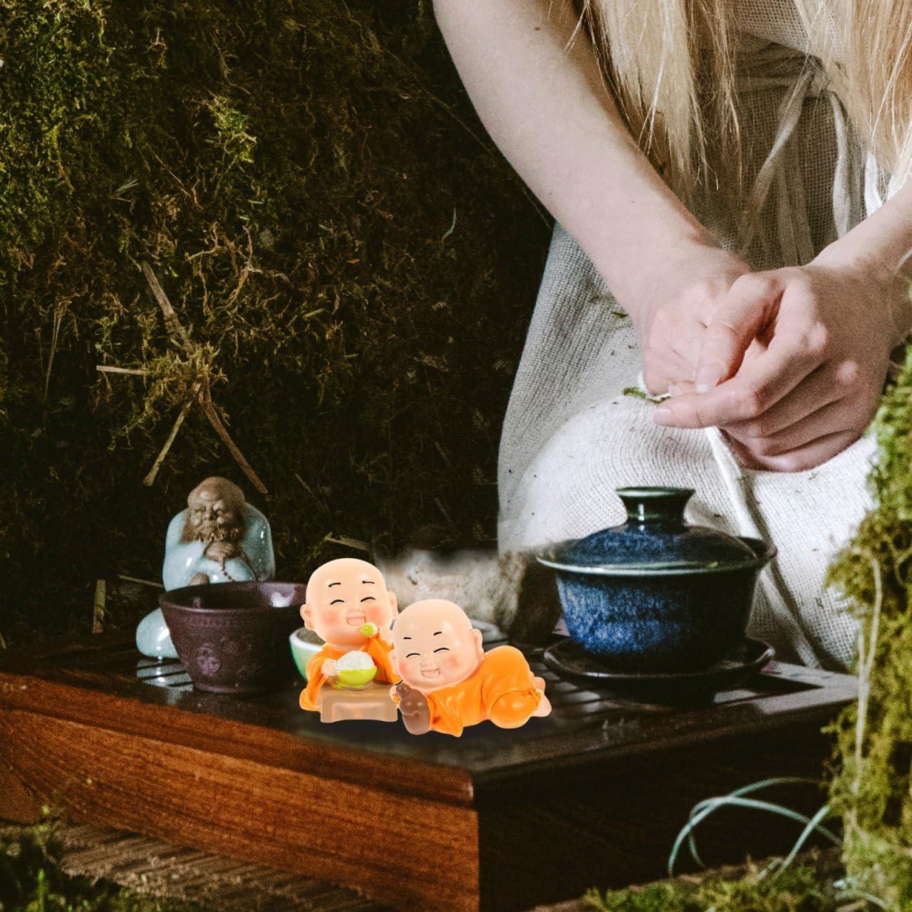 Estatuas de Monje Zen Unomor - 7 Piezas de Resina Decorativas