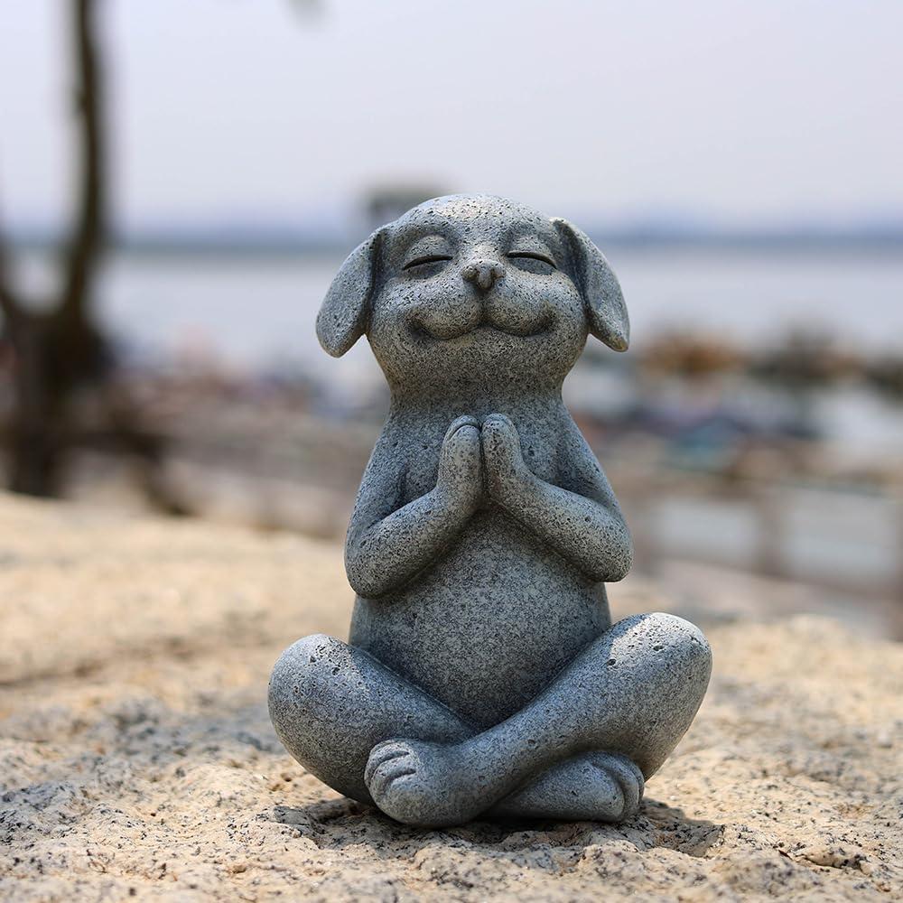 Estatua Meditadora de Perro JARPSIRY en Resina 15.5 cm