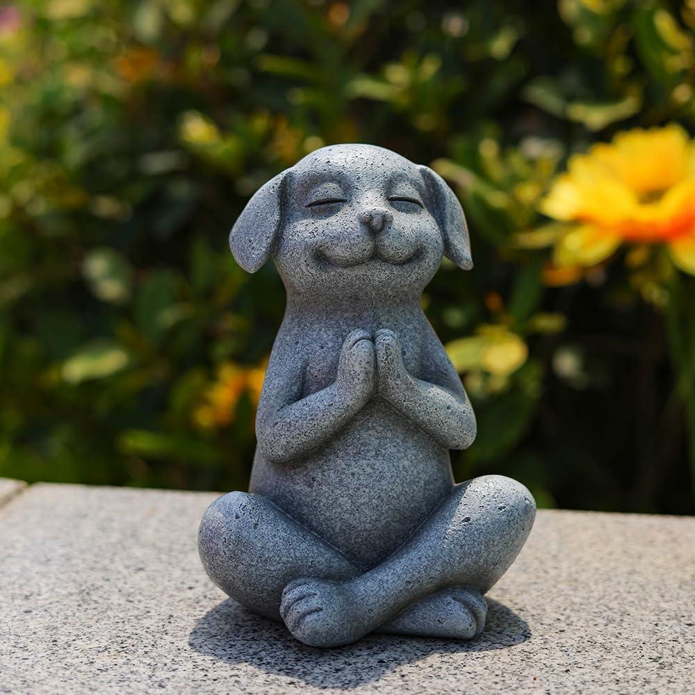 Estatua Meditadora de Perro JARPSIRY en Resina 15.5 cm