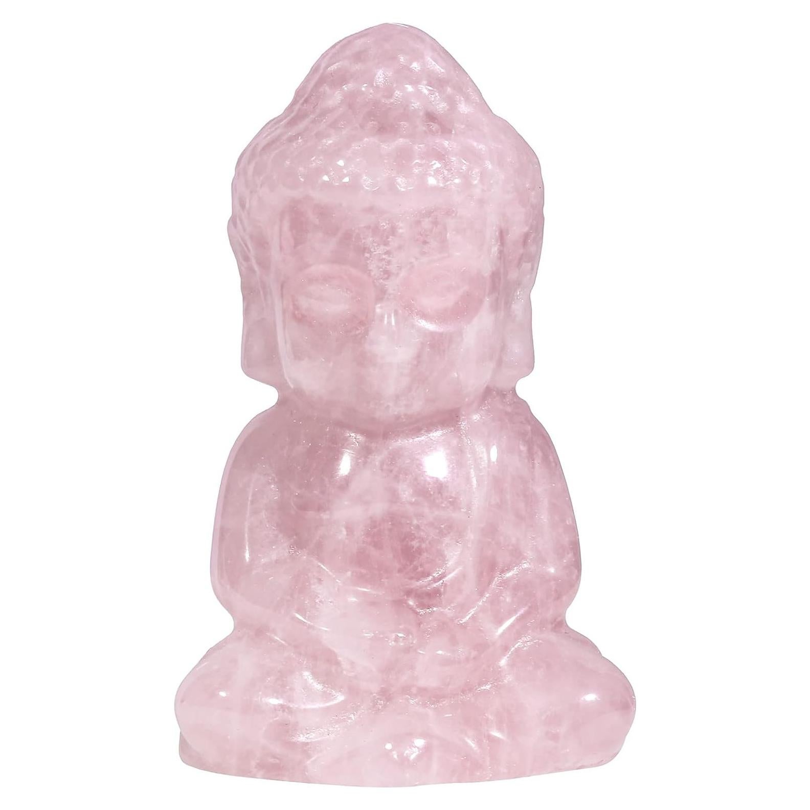 Estatua de Buda Bebé Rockcloud en Cuarzo Rosa para Feng Shui
