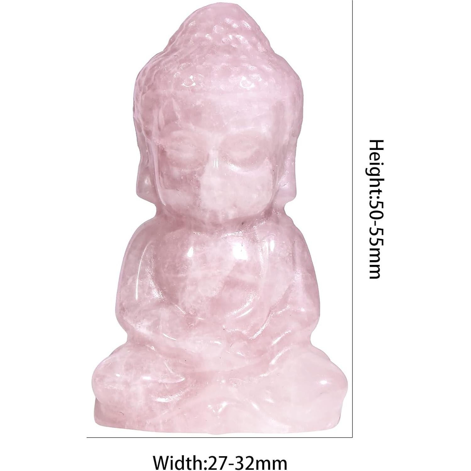 Estatua de Buda Bebé Rockcloud en Cuarzo Rosa para Feng Shui
