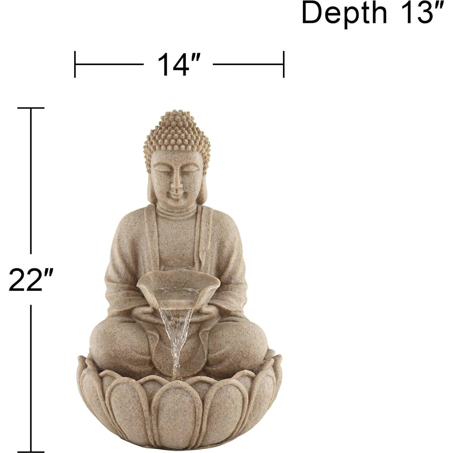 Fuente de Agua Zen Buda Calm John Timberland 22" Iluminada