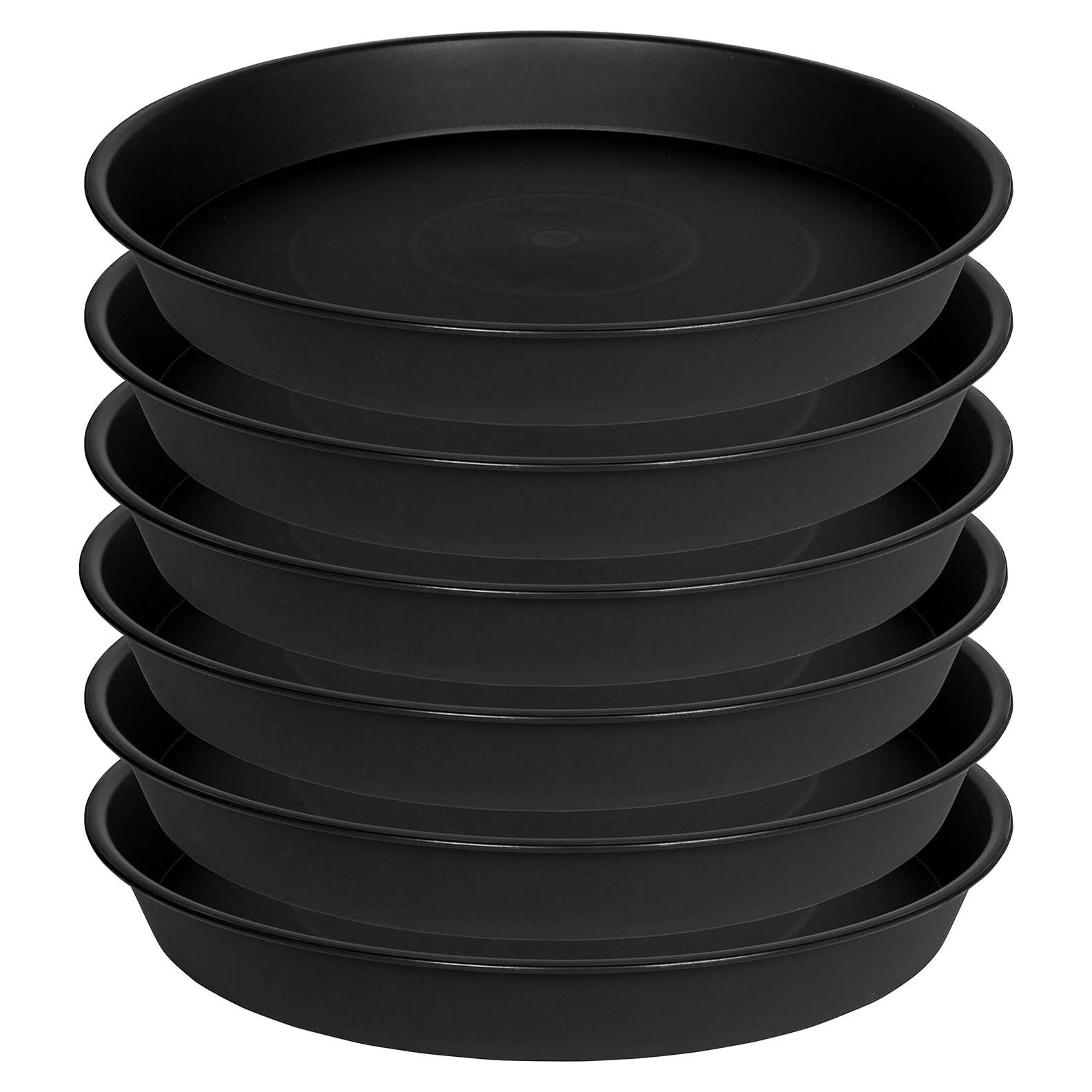 Paquete de 6 bandejas para plantas Bleuhome 15.24 cm Negro