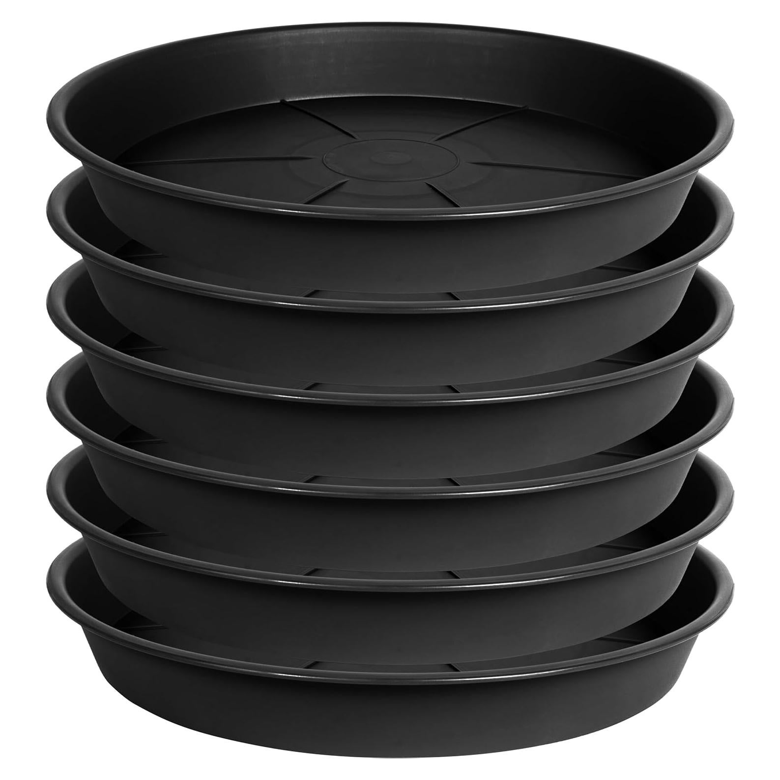 Paquete de 6 bandejas de goteo OVZILKI 10 cm negras