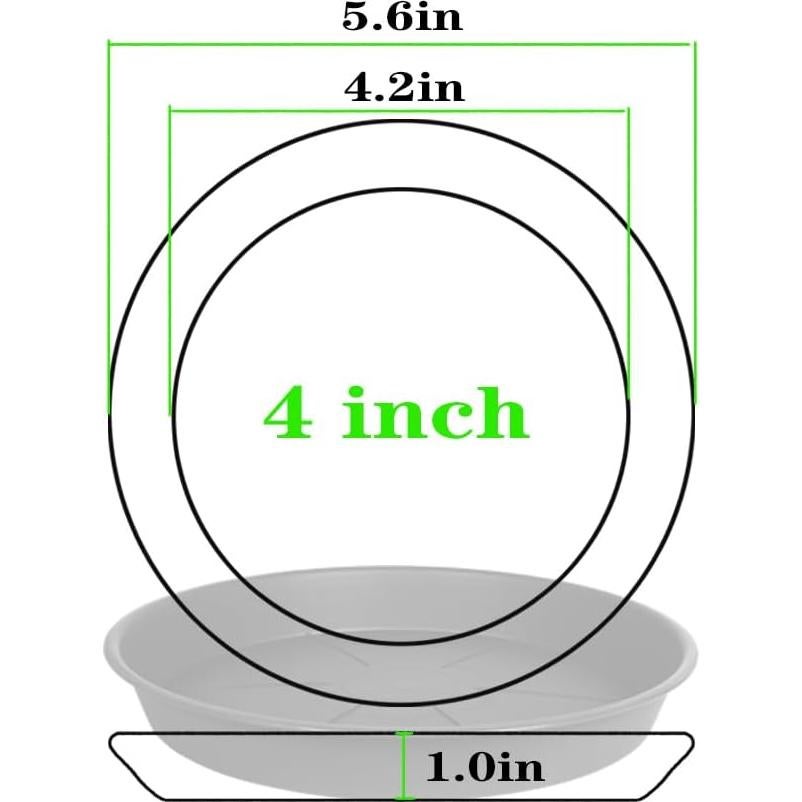 Paquete de 6 bandejas de goteo OVZILKI 10 cm negras