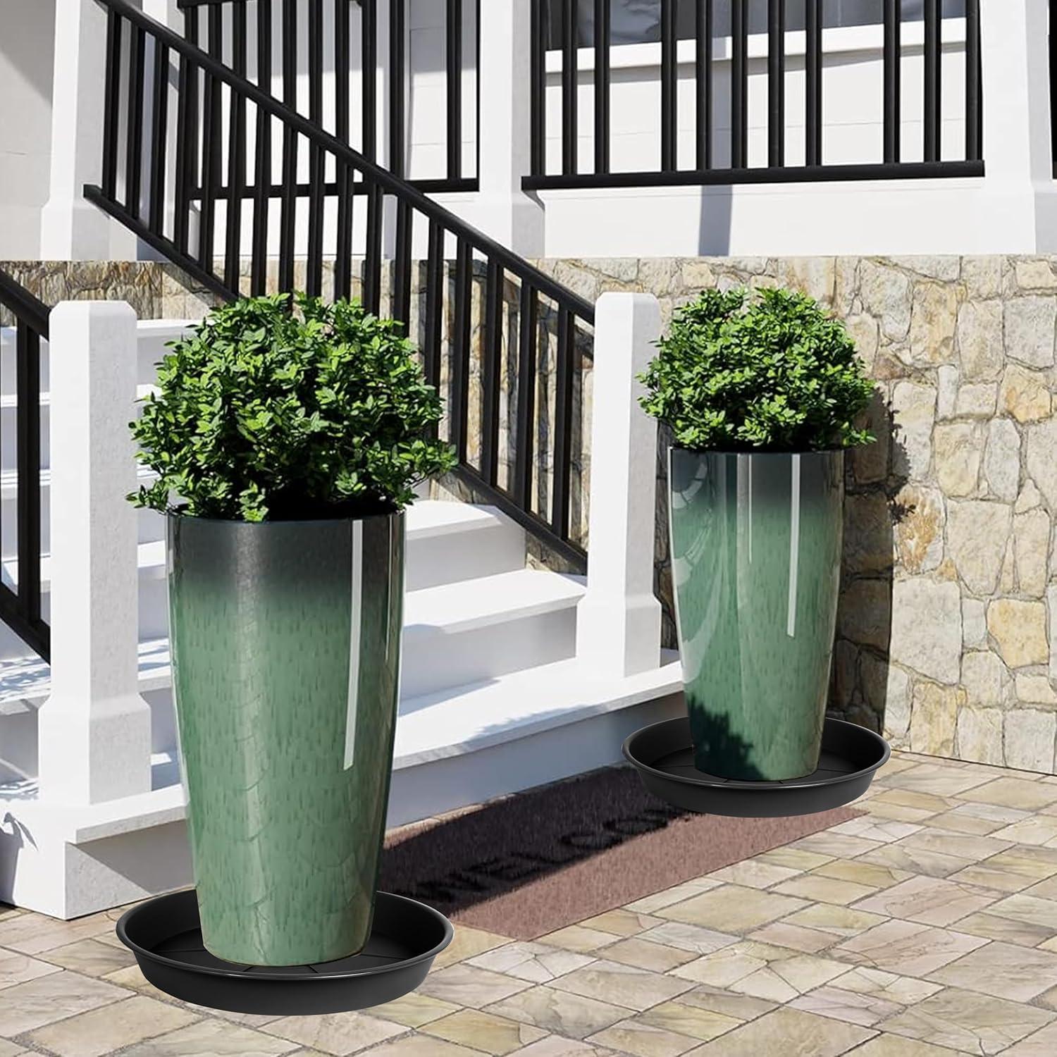 Paquete de 6 bandejas de goteo OVZILKI 10 cm negras