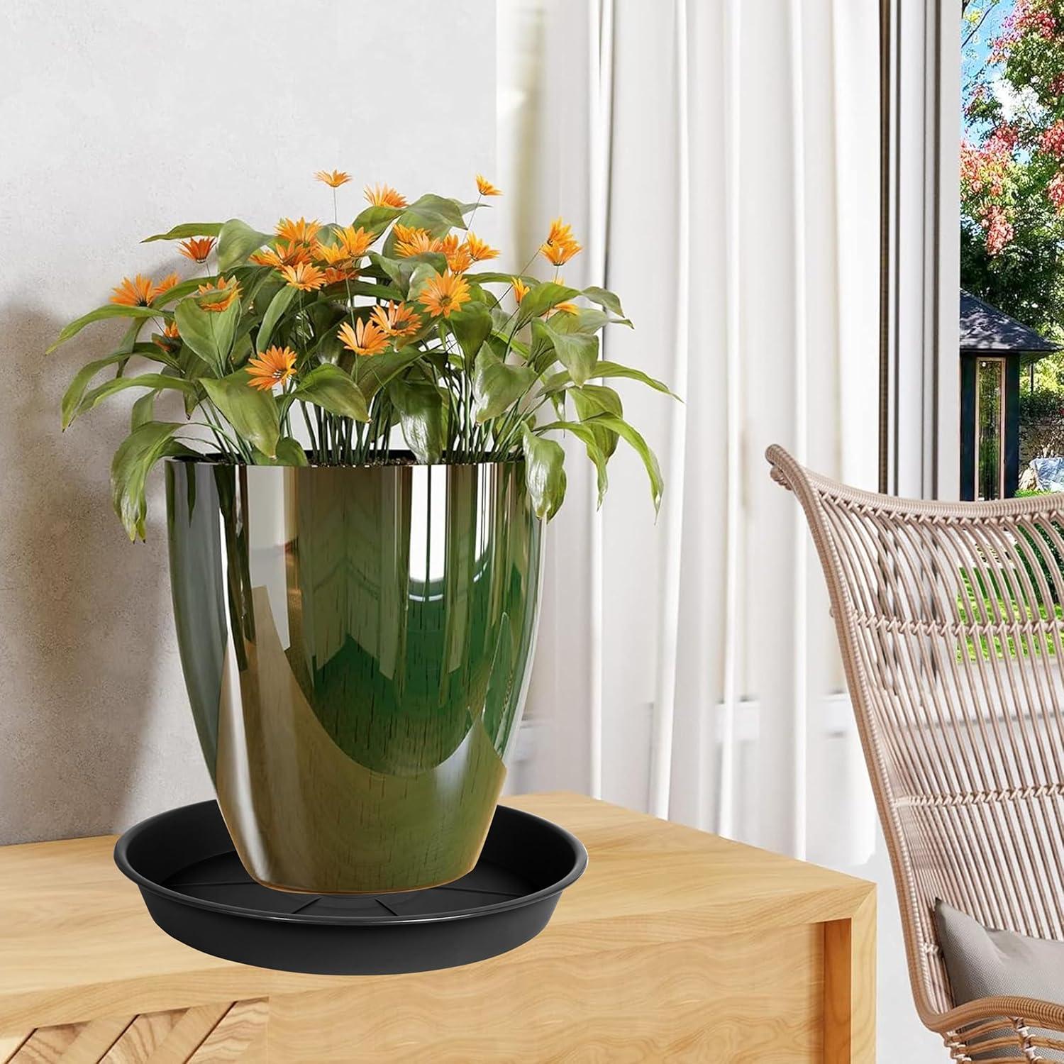 Paquete de 6 bandejas de goteo OVZILKI 10 cm negras