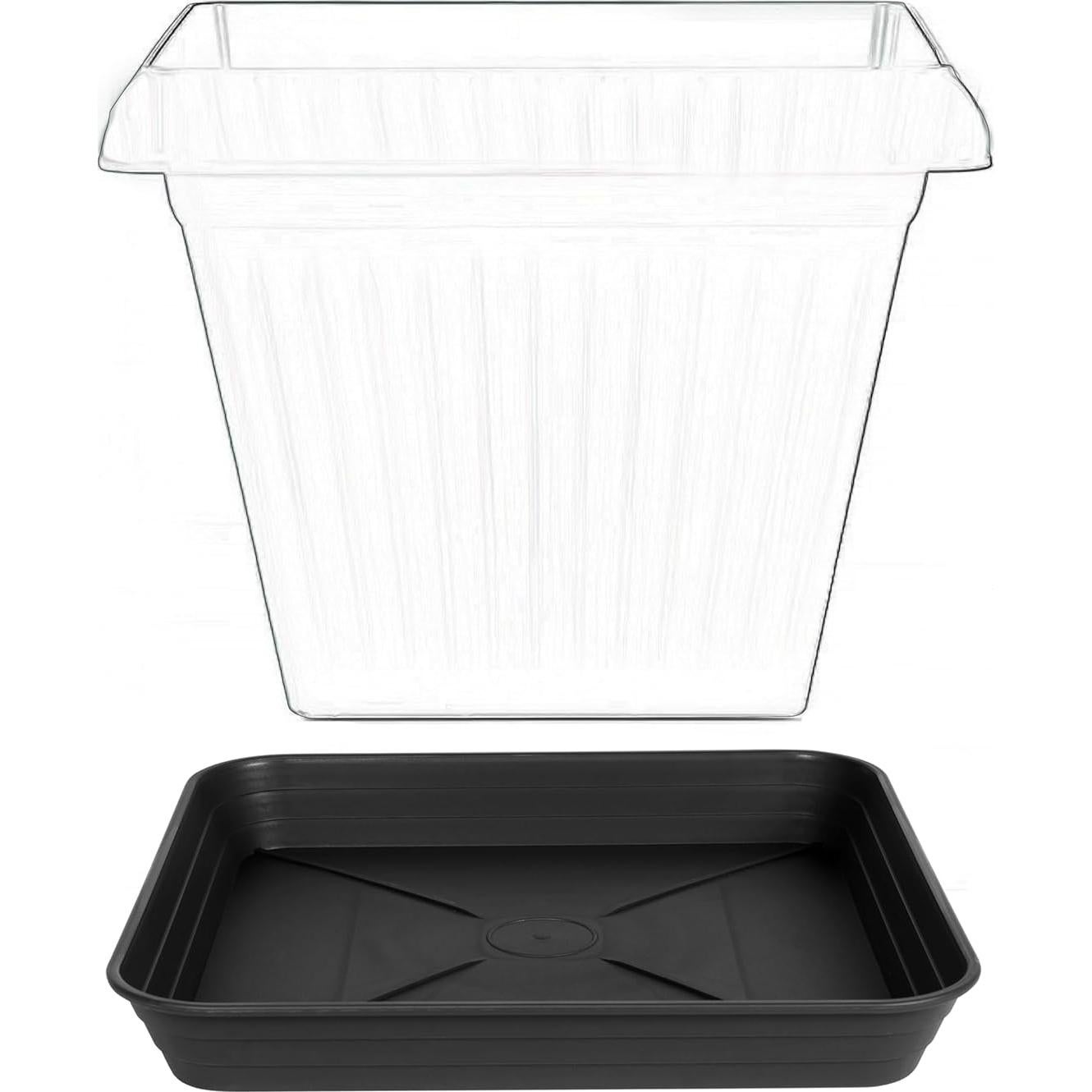 Paquete de 4 bandejas cuadradas para plantas 15 cm Feyvdzv