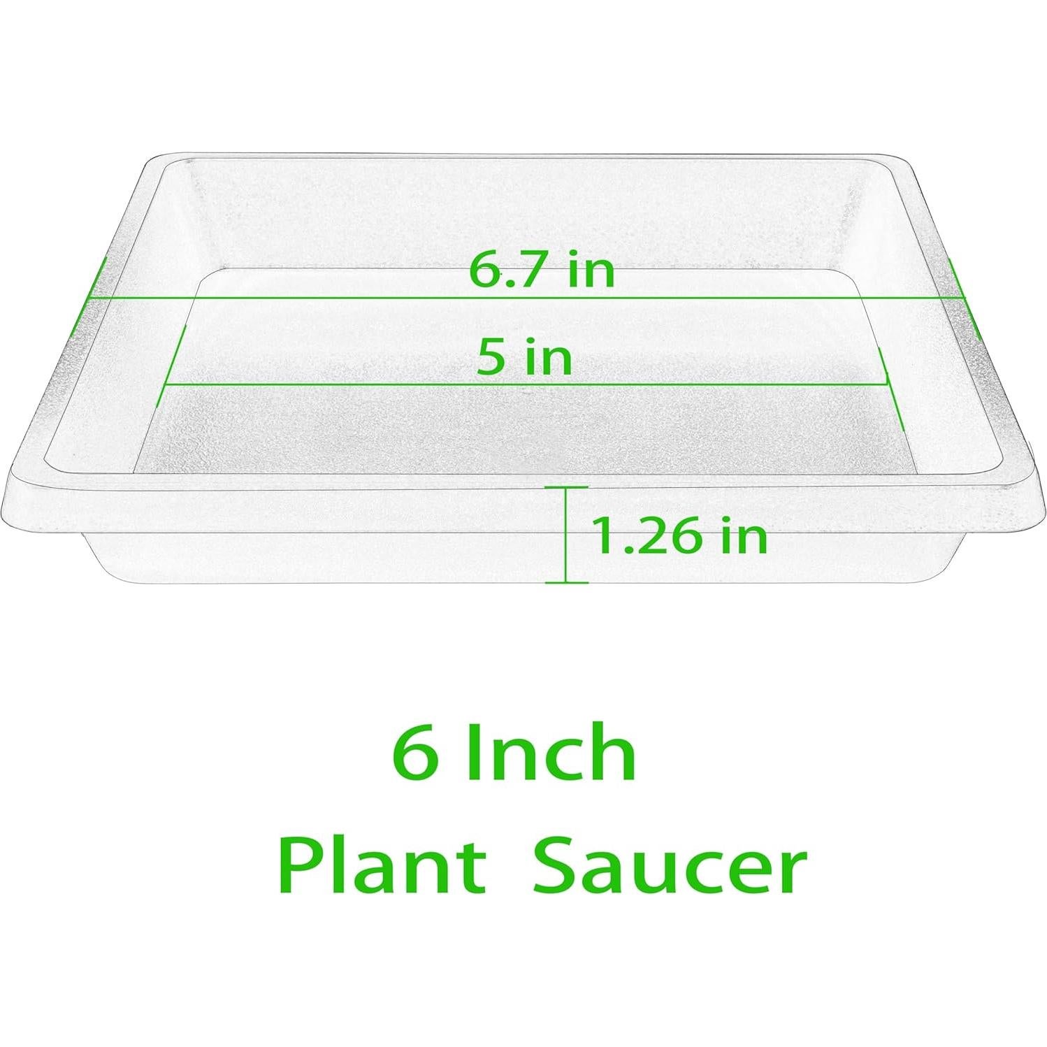 Plato Cuadrado para Plantas 15 cm - 4 Paquete - Negro