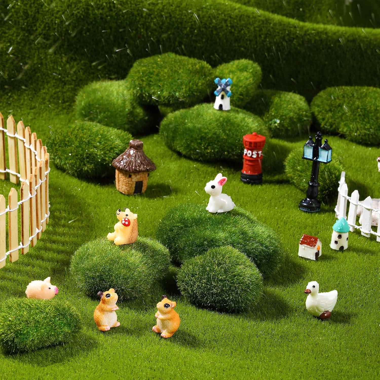 Chuangdi 40 Piezas Rocas de Musgo Artificial Decorativas