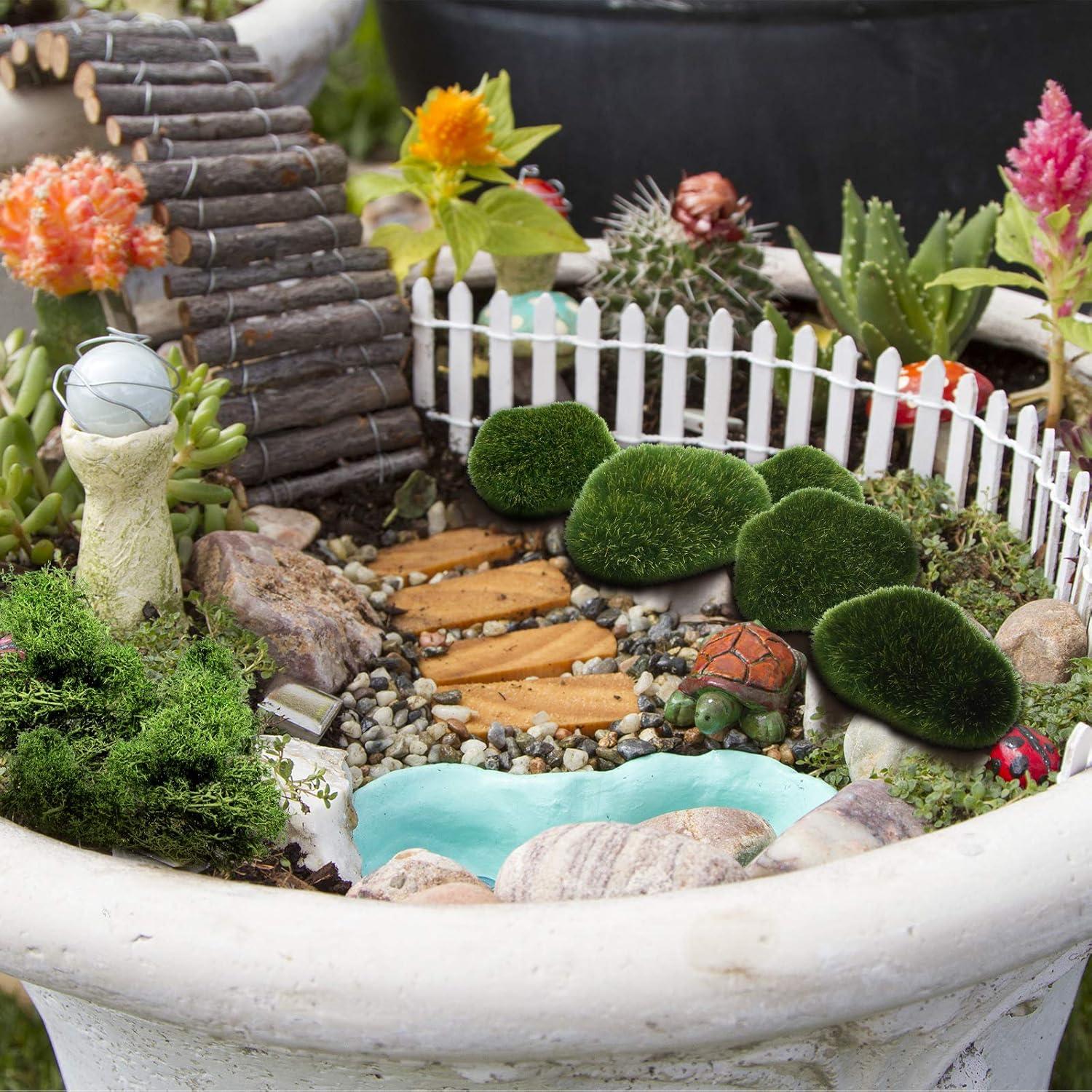 Chuangdi 40 Piezas Rocas de Musgo Artificial Decorativas