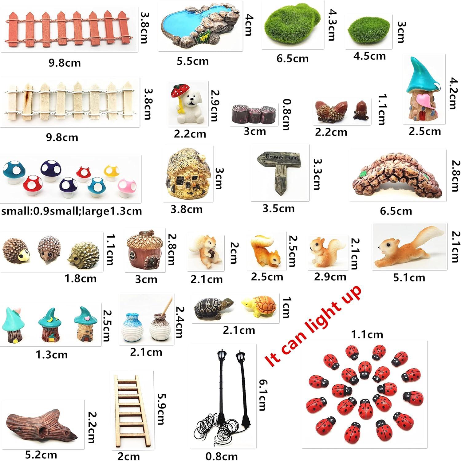 Set de Accesorios de Jardín de Hadas HYG - 64 Piezas Decorativas