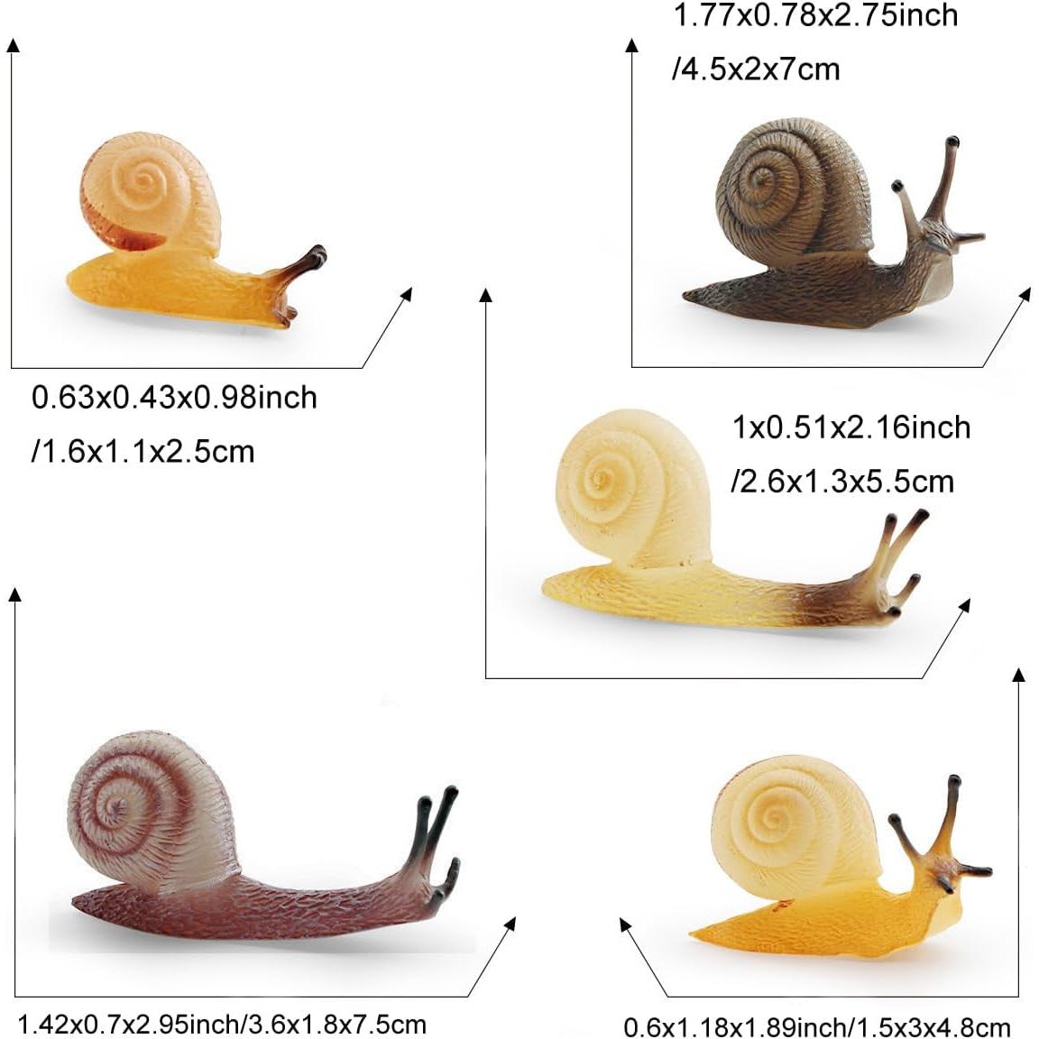 5 Figuras de Caracol Miniatura Pinenjoy para Jardín y Manualidades