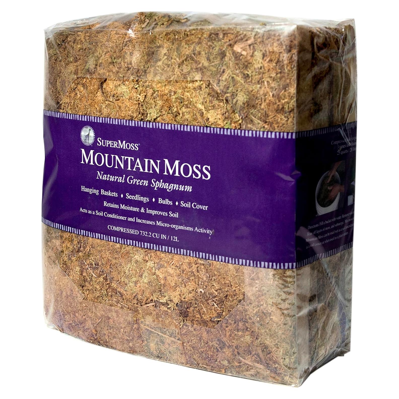 Musgo de Montaña Seco SuperMoss 2.27kg - Acondicionador de Suelo