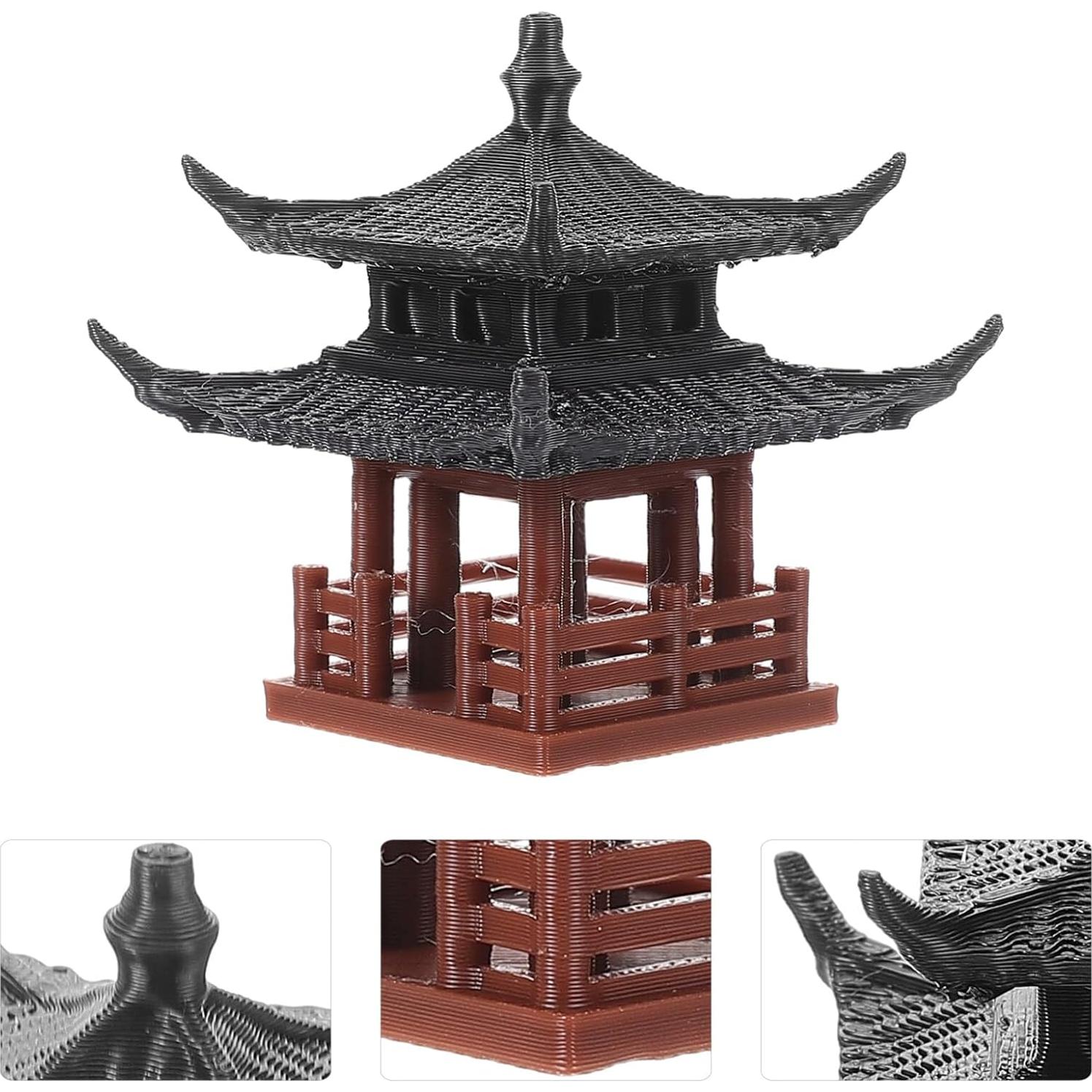 Estatuilla de Pagoda Miniatura SUPVOX para Acuario 4.7x4.3cm