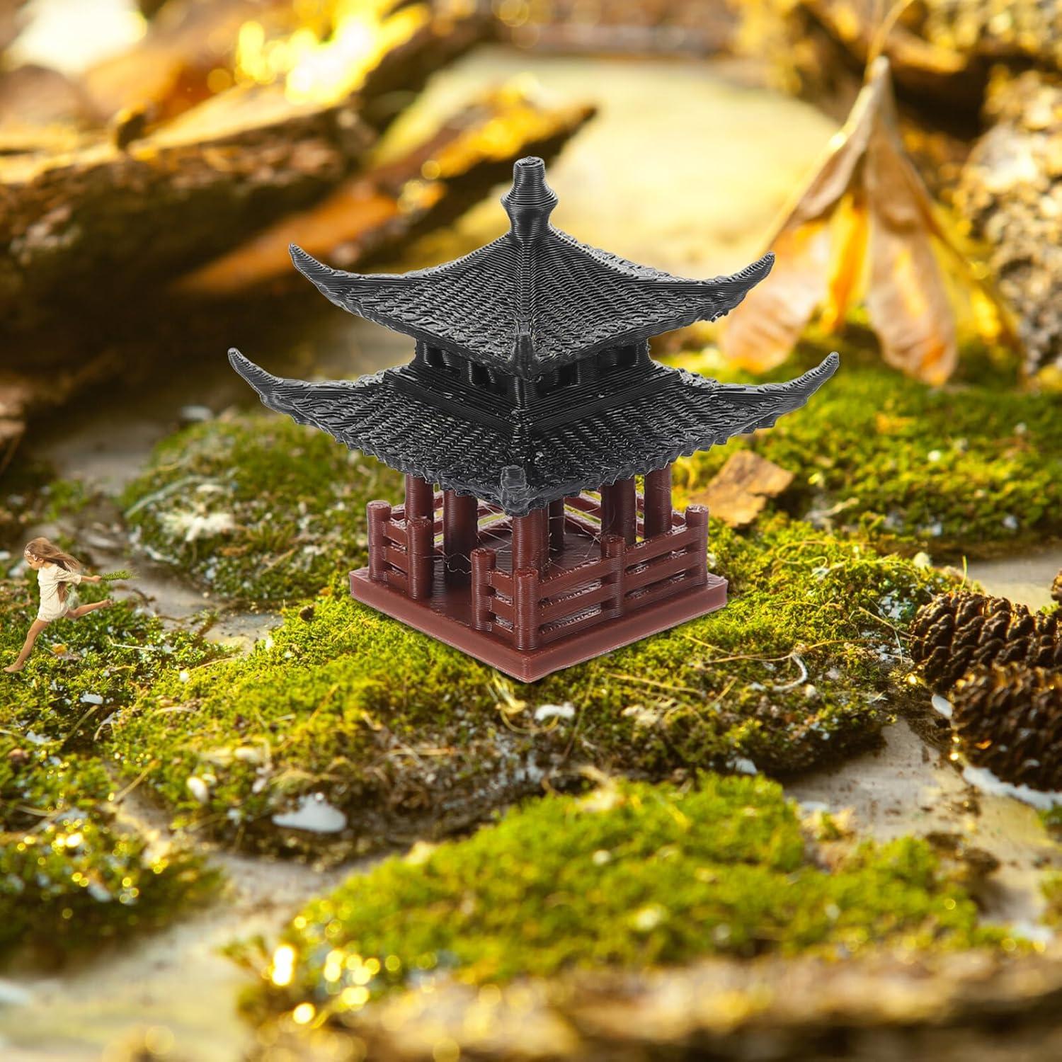 Estatuilla de Pagoda Miniatura SUPVOX para Acuario 4.7x4.3cm