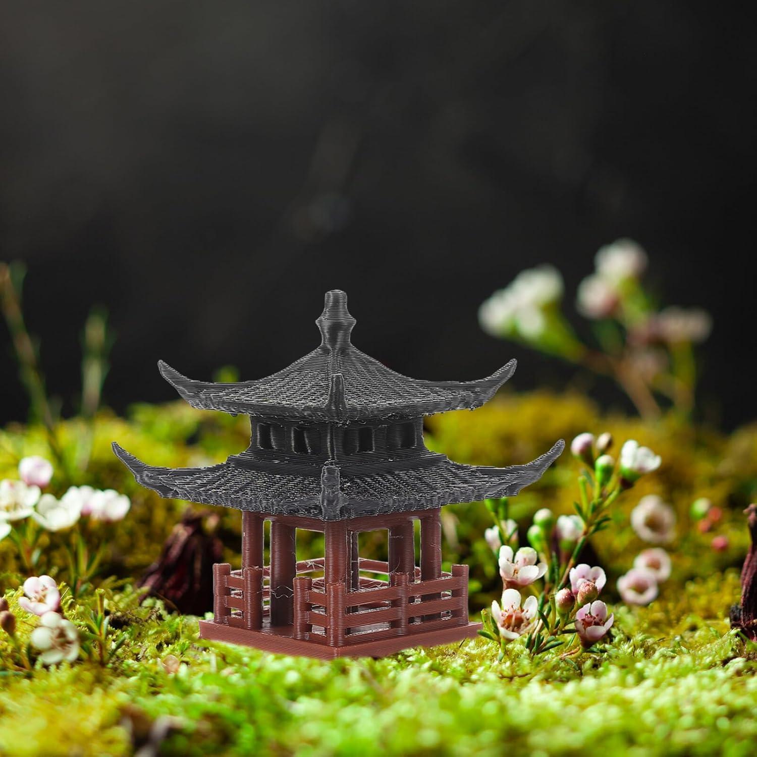 Estatuilla de Pagoda Miniatura SUPVOX para Acuario 4.7x4.3cm