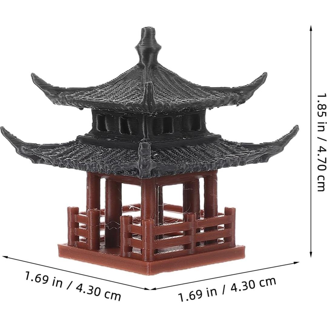 Estatuilla de Pagoda Miniatura SUPVOX para Acuario 4.7x4.3cm