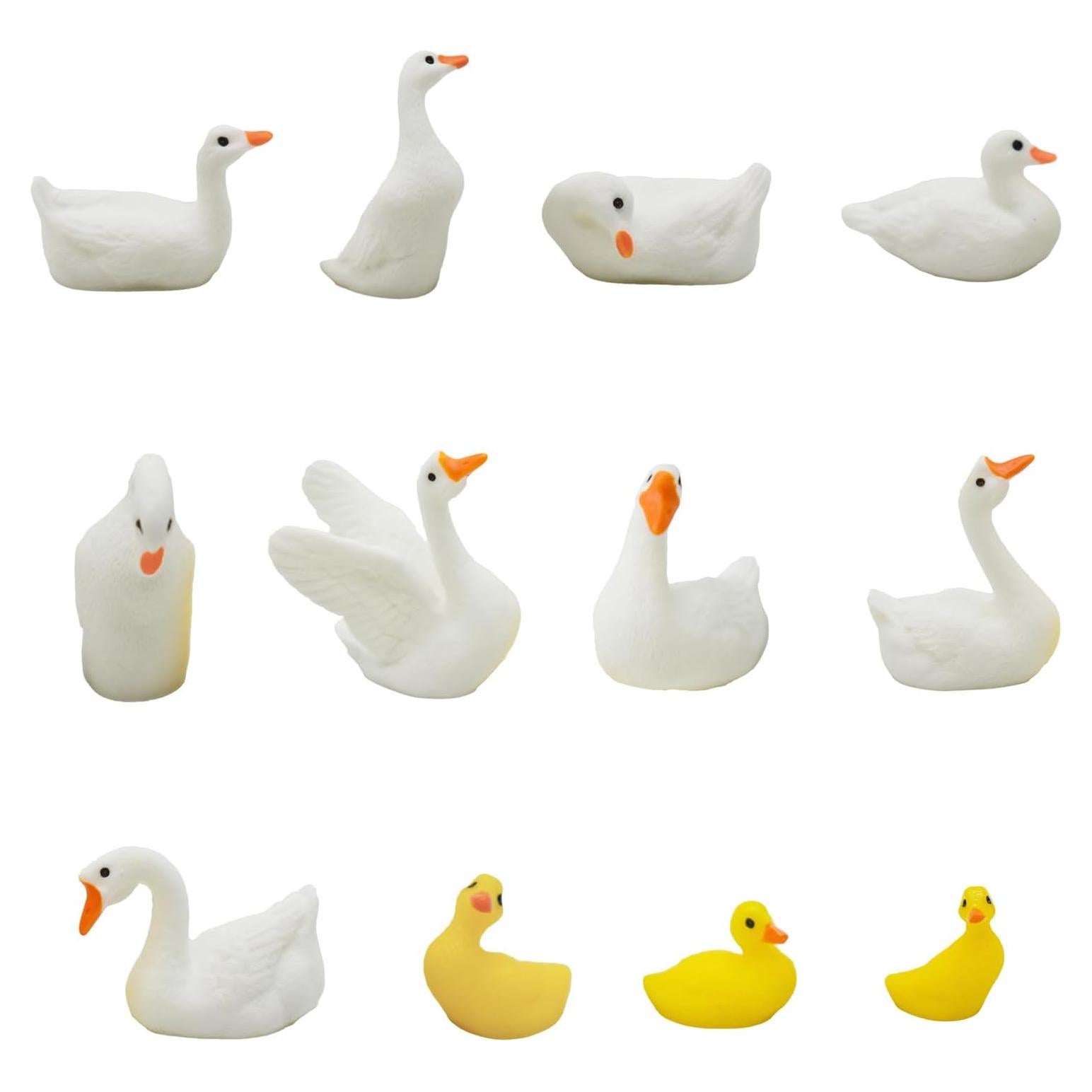 12 Figuras de Pato Miniatura de Resina Pinenjoy 2-4cm