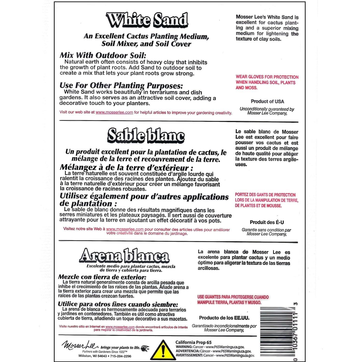 Cubierta de Suelo de Arena Blanca Mosser Lee 2.27 kg